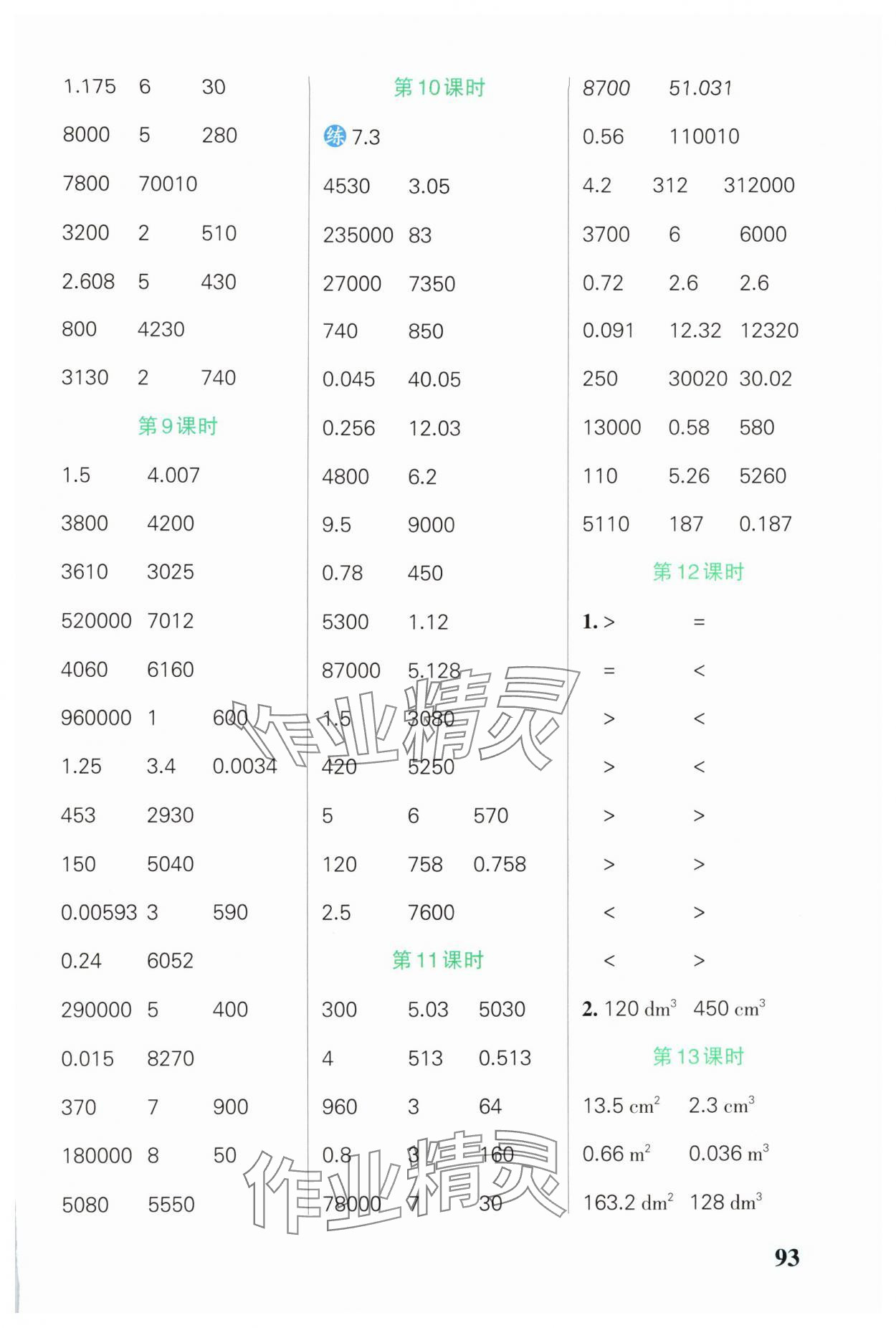 2025年小學(xué)學(xué)霸口算五年級下冊人教版 參考答案第5頁