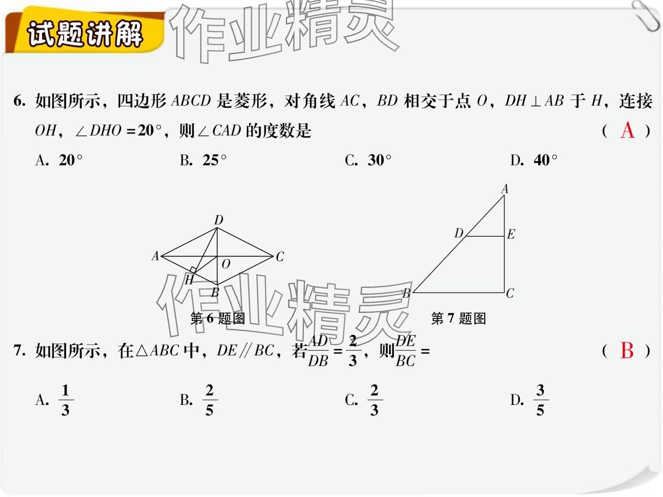 2024年复习直通车期末复习与假期作业九年级数学北师大版 参考答案第51页