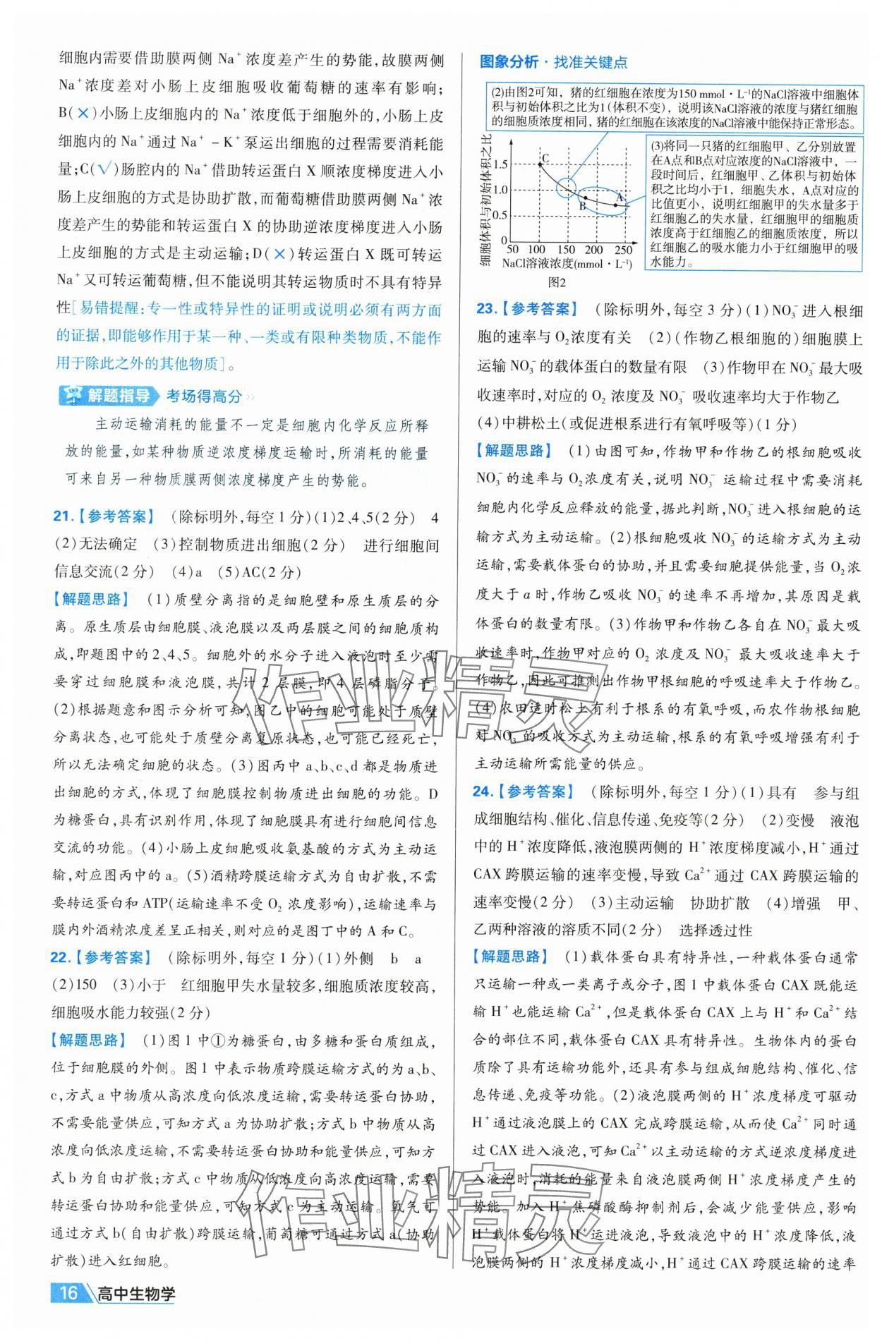 2025年金考卷名師名題單元雙測(cè)卷高中生物必修1人教版 第16頁(yè)
