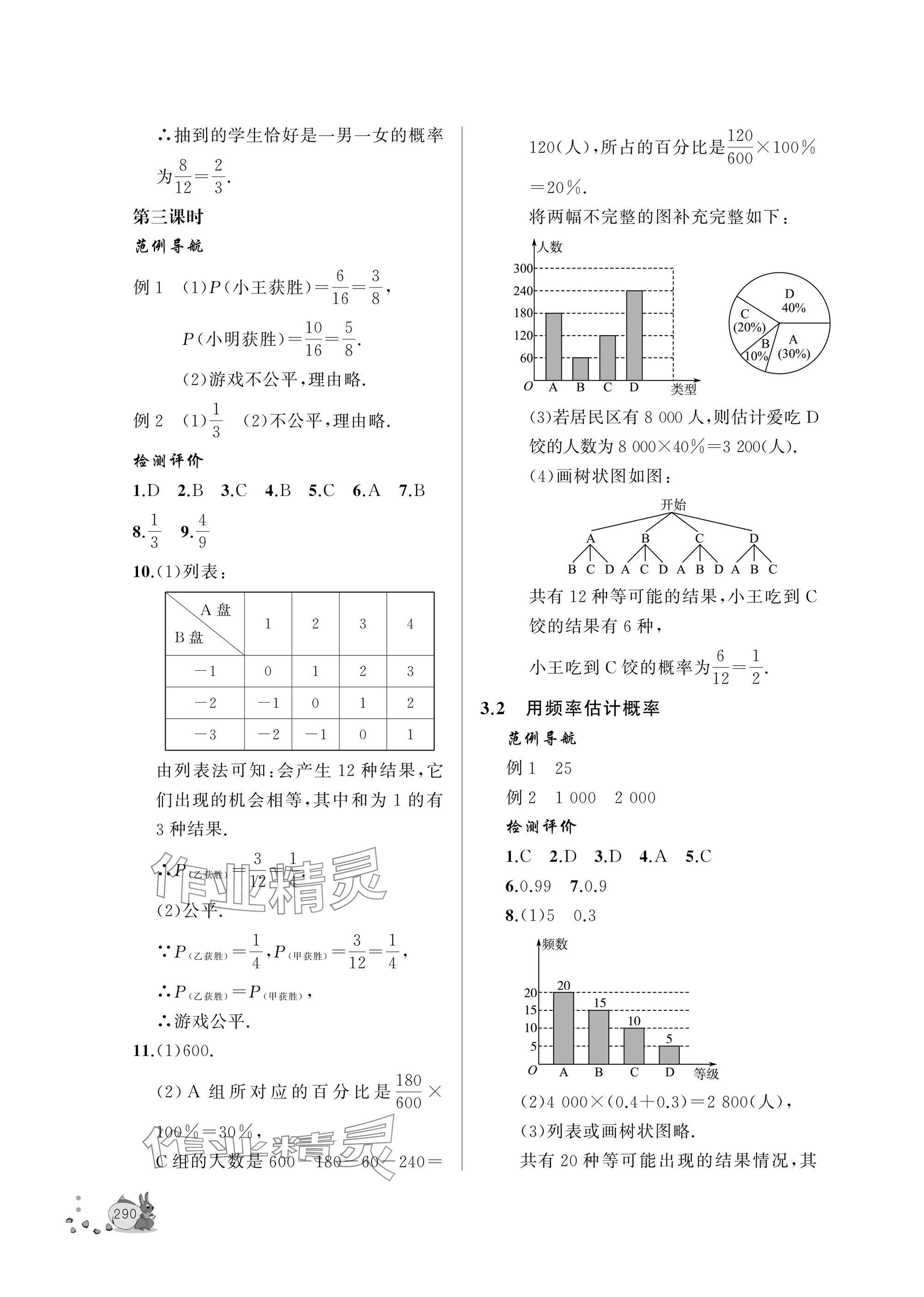 2025年新课程助学丛书九年级数学全一册北师大版 参考答案第8页