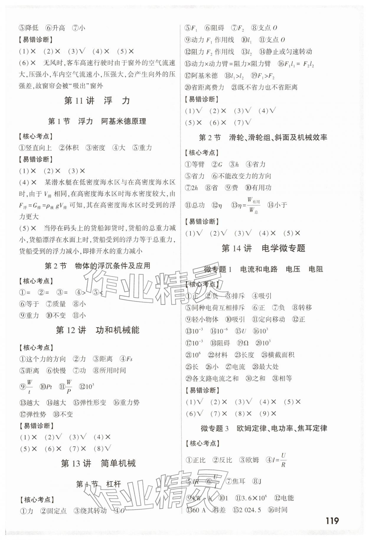 2026年万唯中考试题研究物理宁夏专版&nbsp;参考答案第3页
