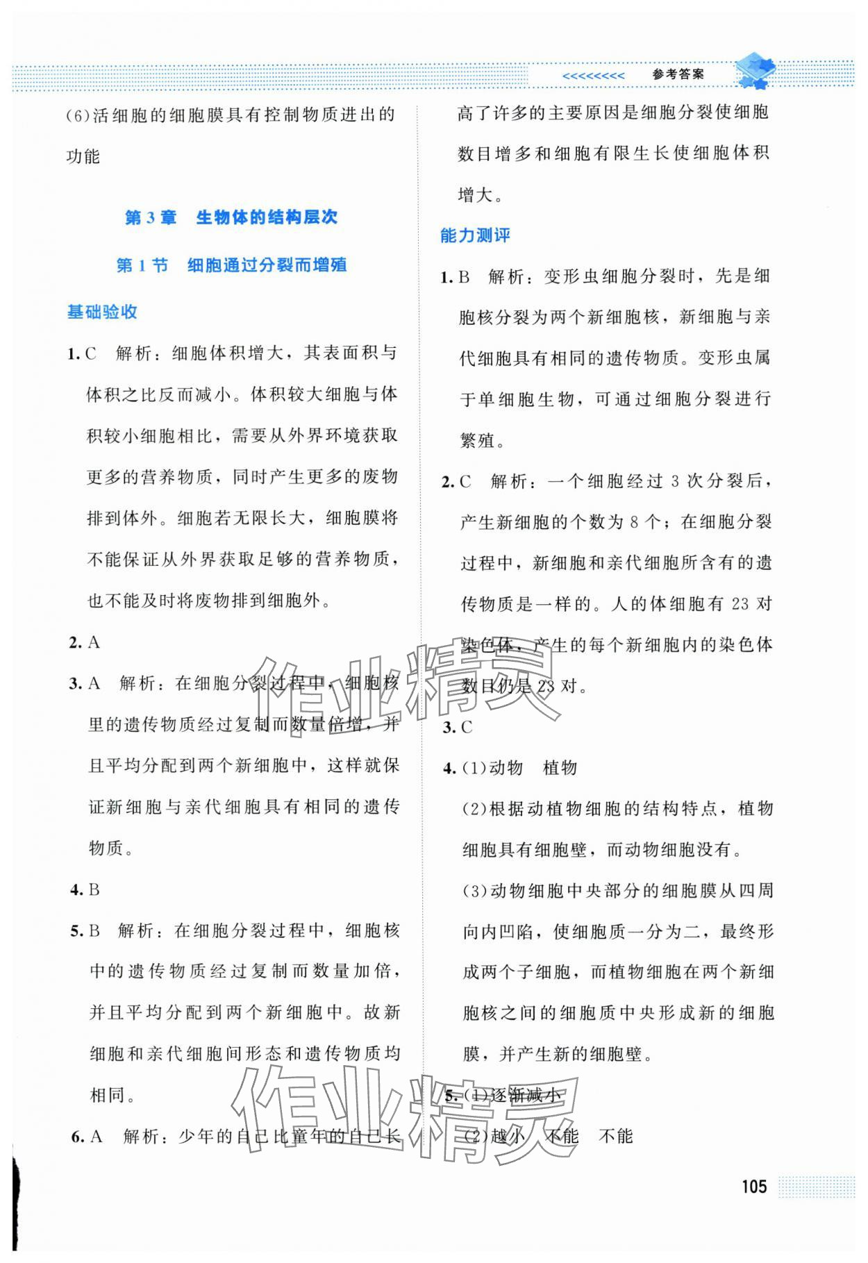2025年课堂精练七年级生物上册北师大版双色 第7页