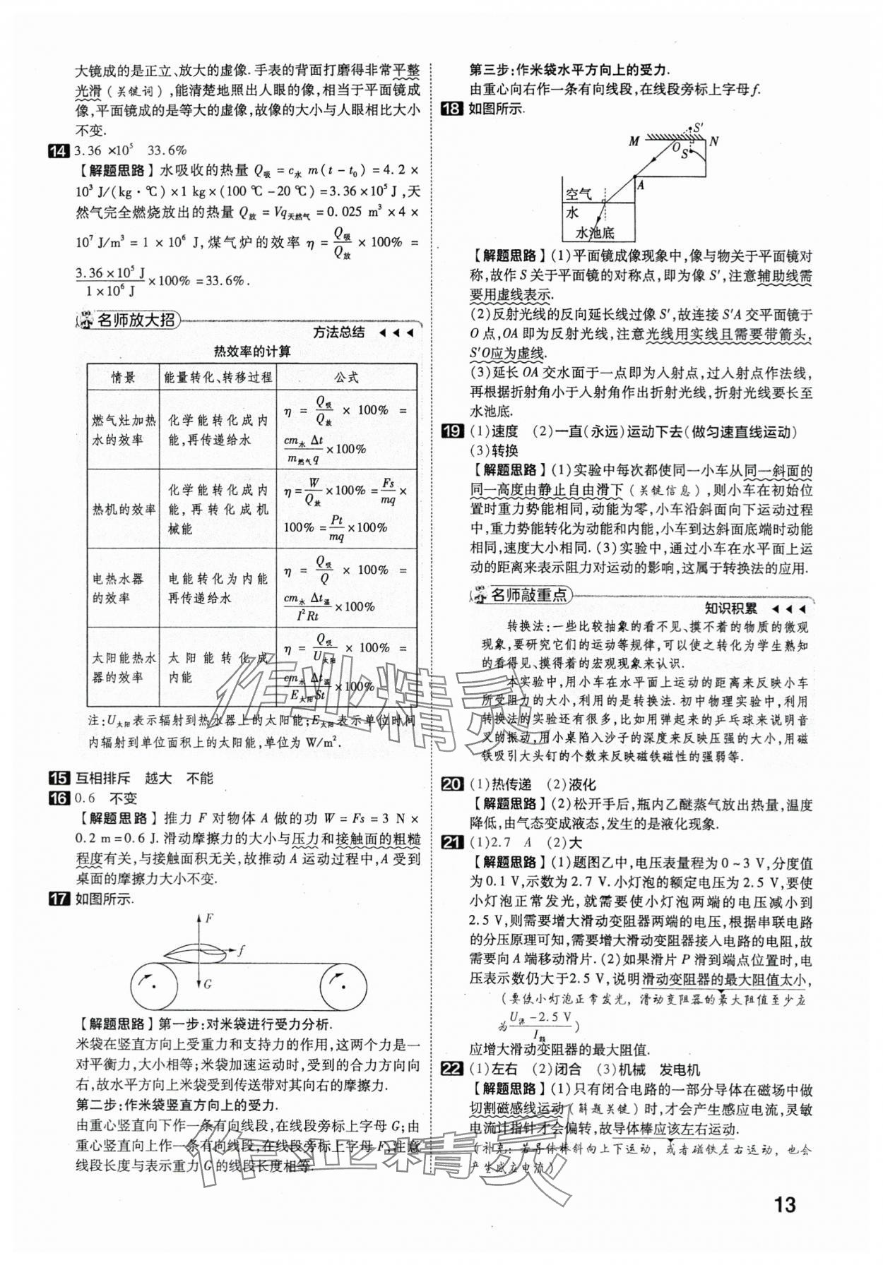 2024年金考卷45套匯編物理湖北專版 參考答案第12頁