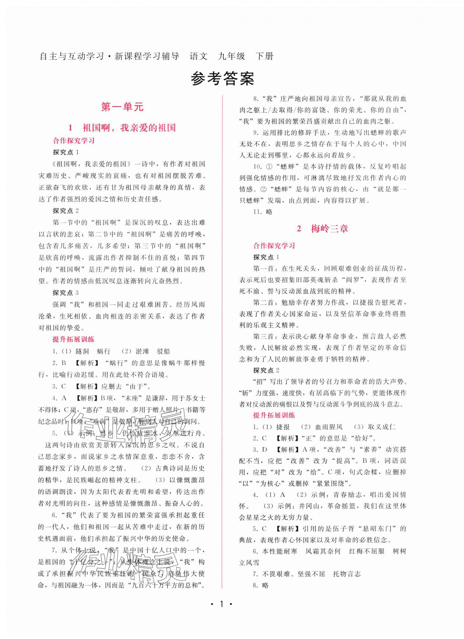 2025年新課程學(xué)習(xí)輔導(dǎo)九年級語文下冊人教版 第1頁