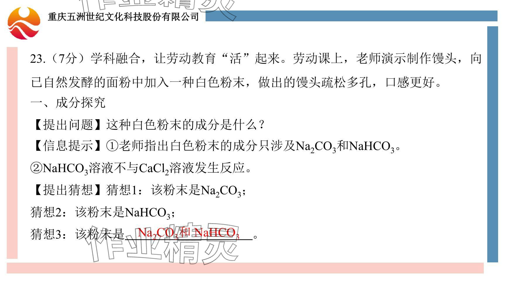 2024年重慶市中考試題分析與復(fù)習(xí)指導(dǎo)化學(xué) 參考答案第95頁