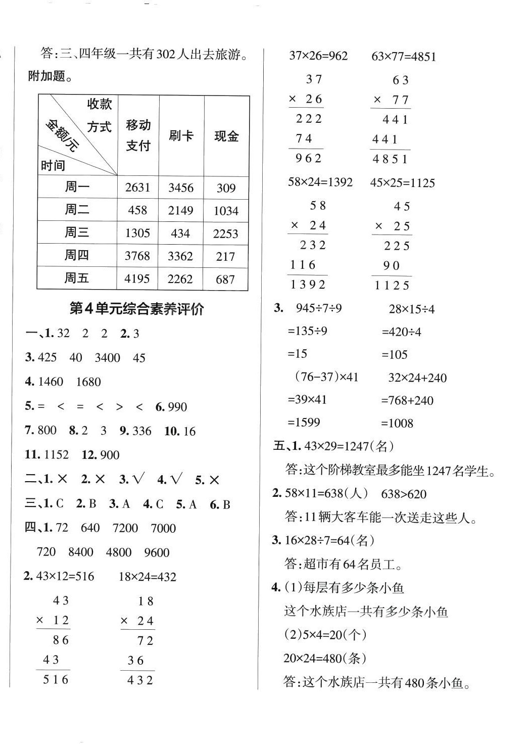 2024年小學(xué)學(xué)霸單元期末標(biāo)準(zhǔn)卷三年級(jí)數(shù)學(xué)下冊(cè)人教版 第4頁(yè)