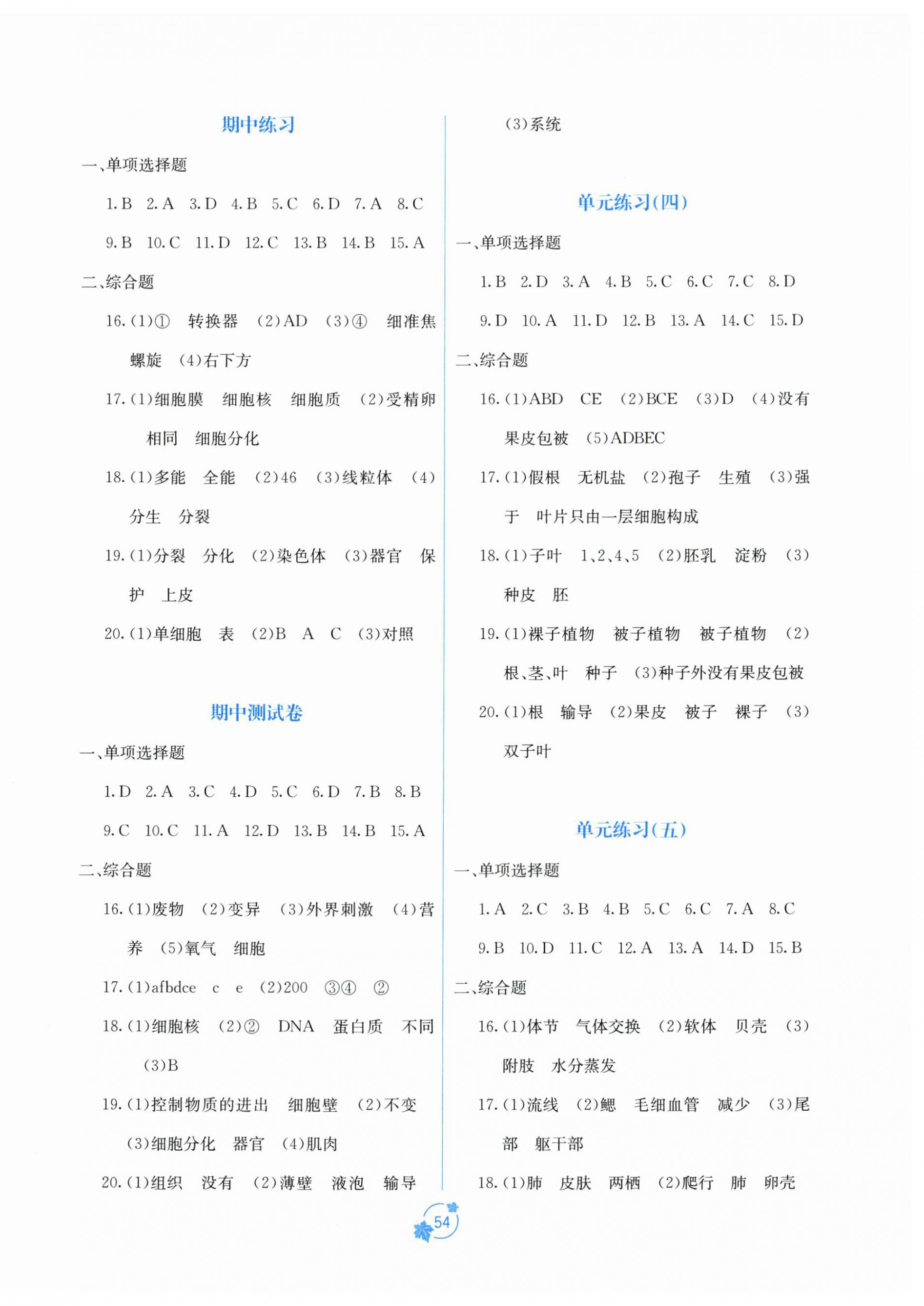 2025年自主学习能力测评单元测试七年级生物上册人教版 第2页