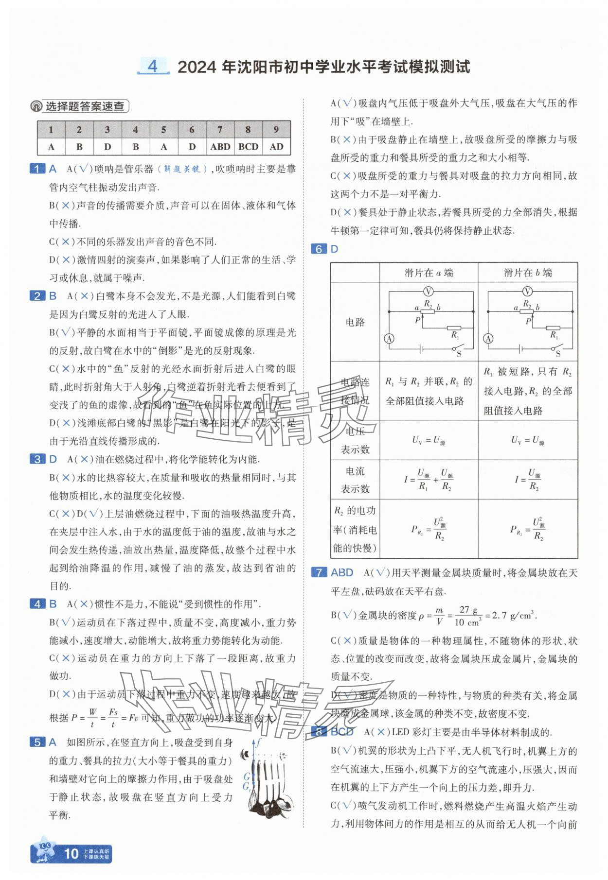 2025年金考卷中考45套匯編物理遼寧專(zhuān)版 參考答案第10頁(yè)