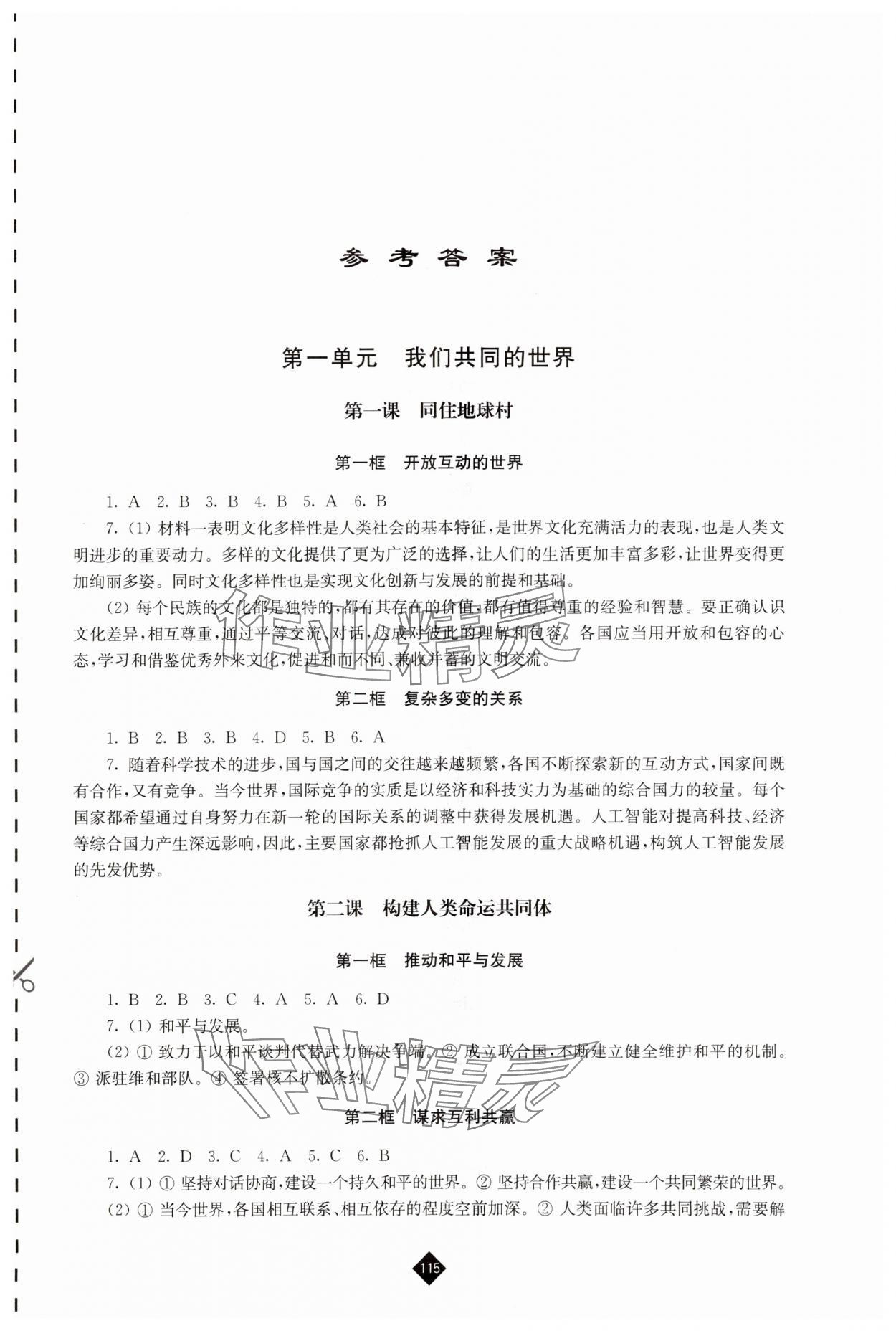 2025年伴你學(xué)九年級(jí)道德與法治下冊(cè)人教版 第1頁(yè)