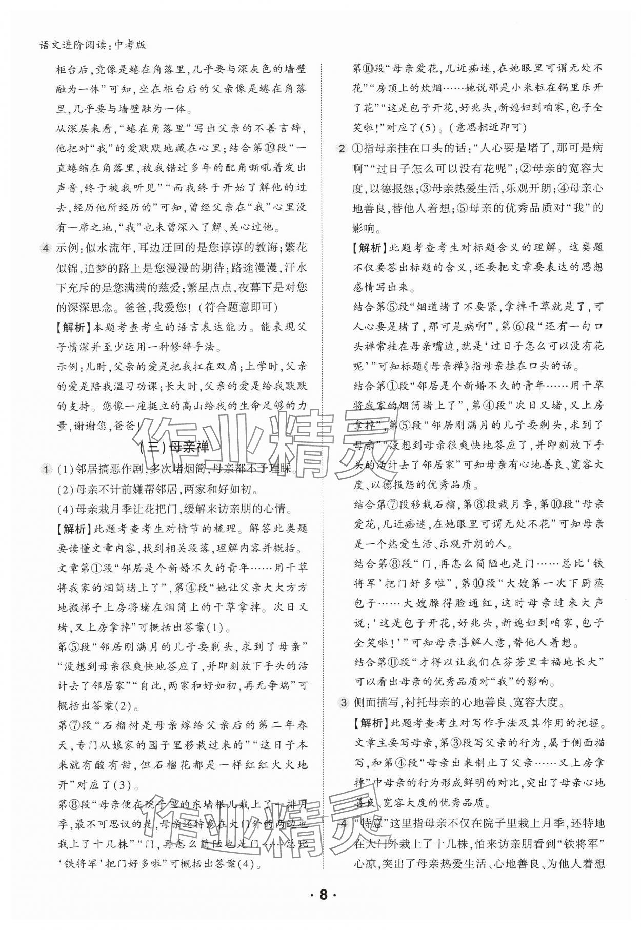 2025年进阶阅读九年级语文人教版&nbsp;第8页