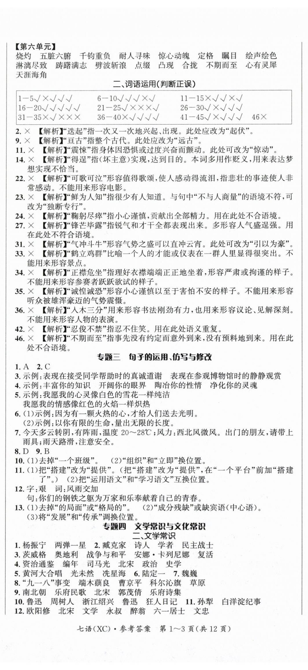 2025年名师帮学期总复习七年级语文人教版 第2页