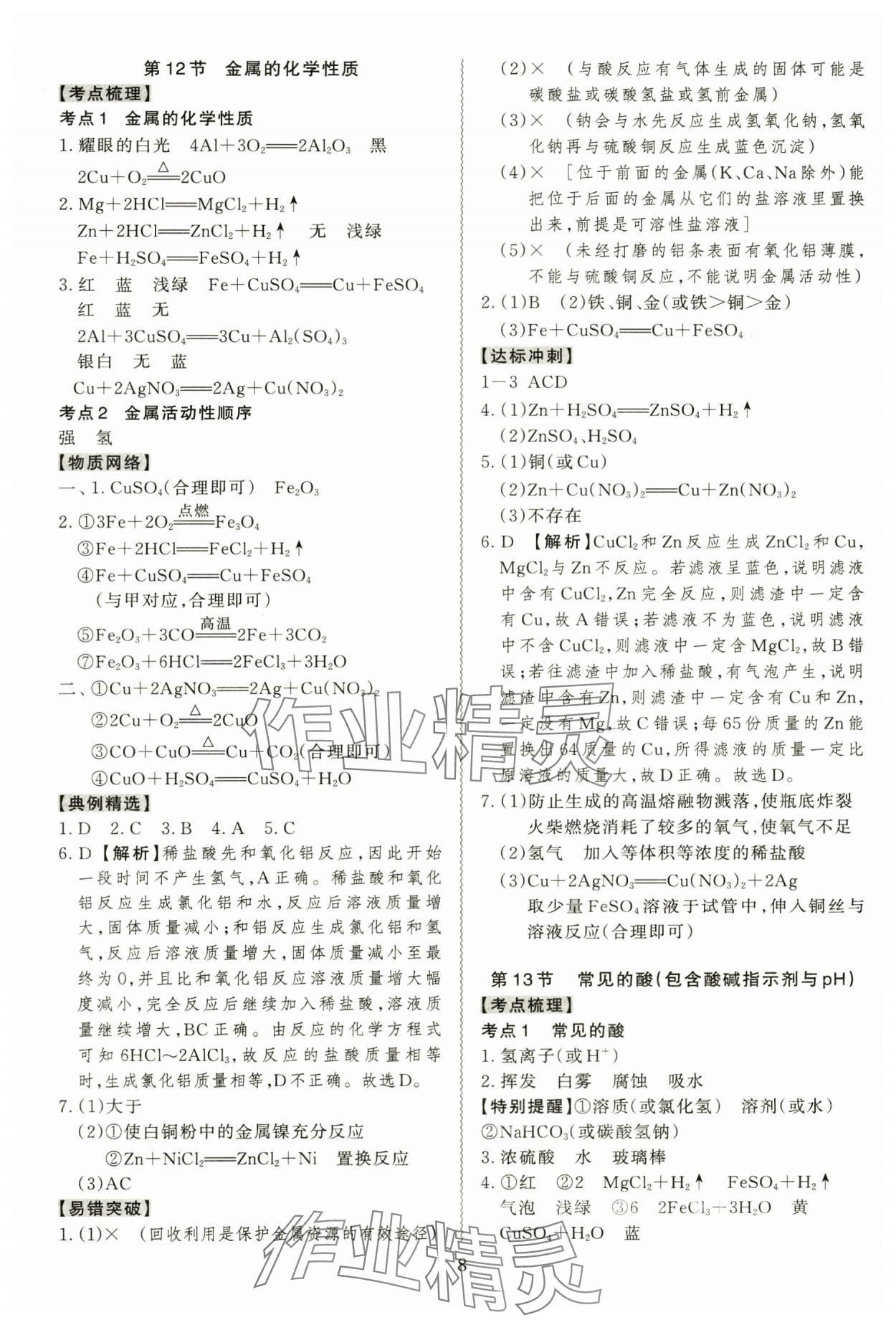 2024年中考冲刺化学广东专版 第8页