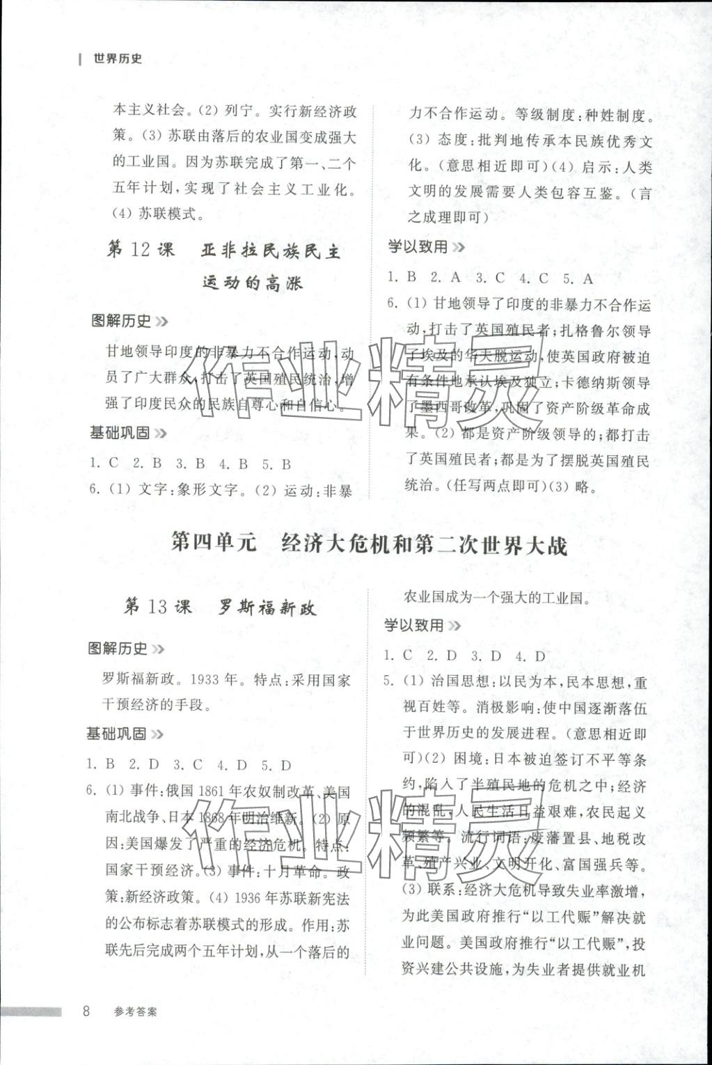 2025年导学与检测九年级历史全一册人教版2&nbsp;第7页