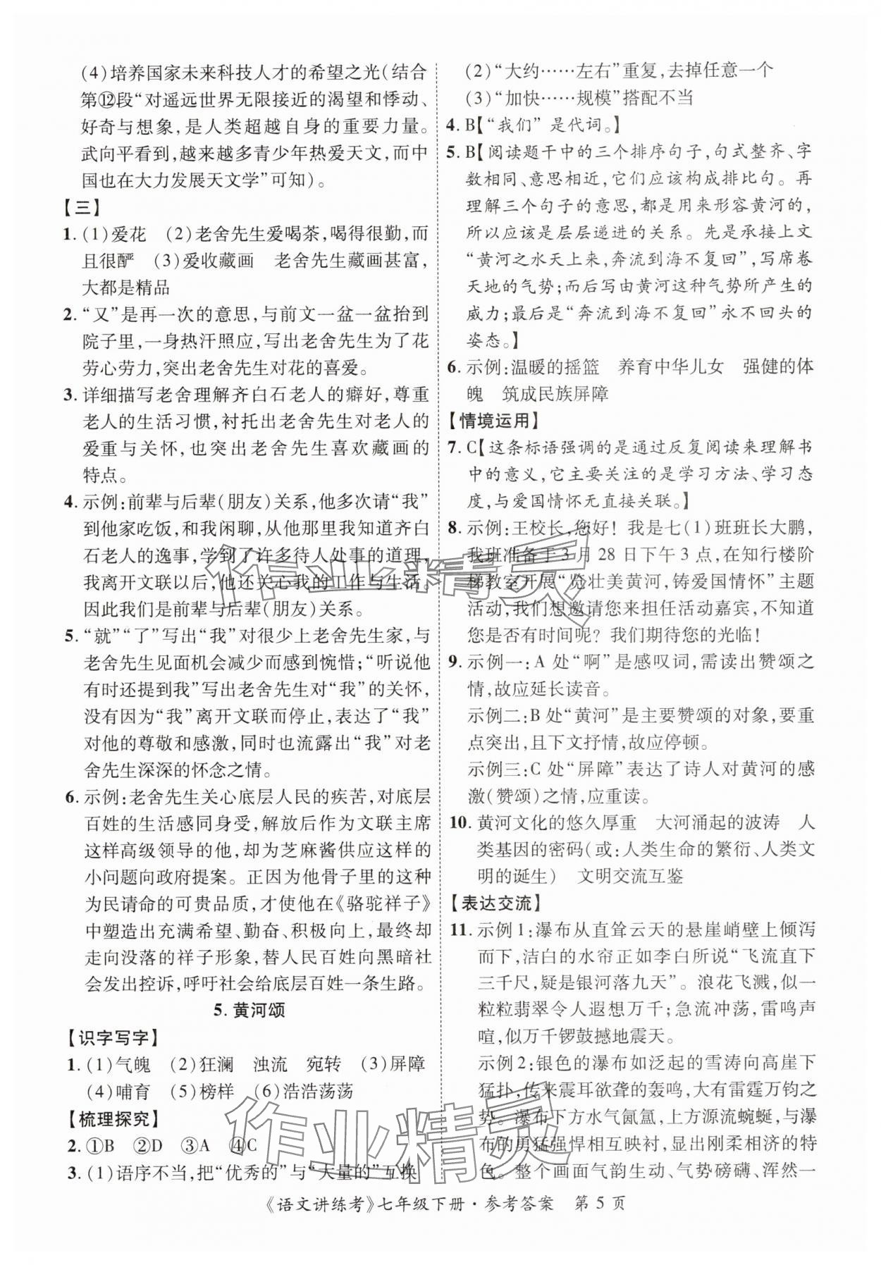 2025年語(yǔ)文講練考七年級(jí)語(yǔ)文下冊(cè)人教版 第5頁(yè)
