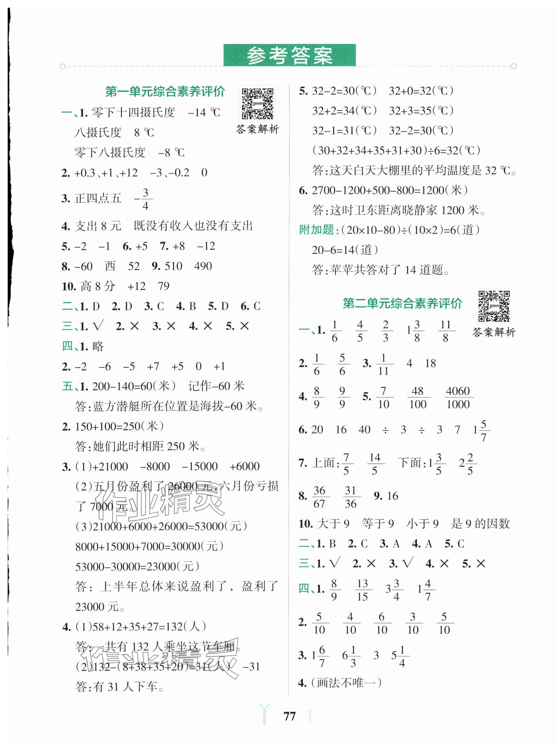 2025年小学学霸冲A卷五年级数学下册青岛版山东专版 第1页