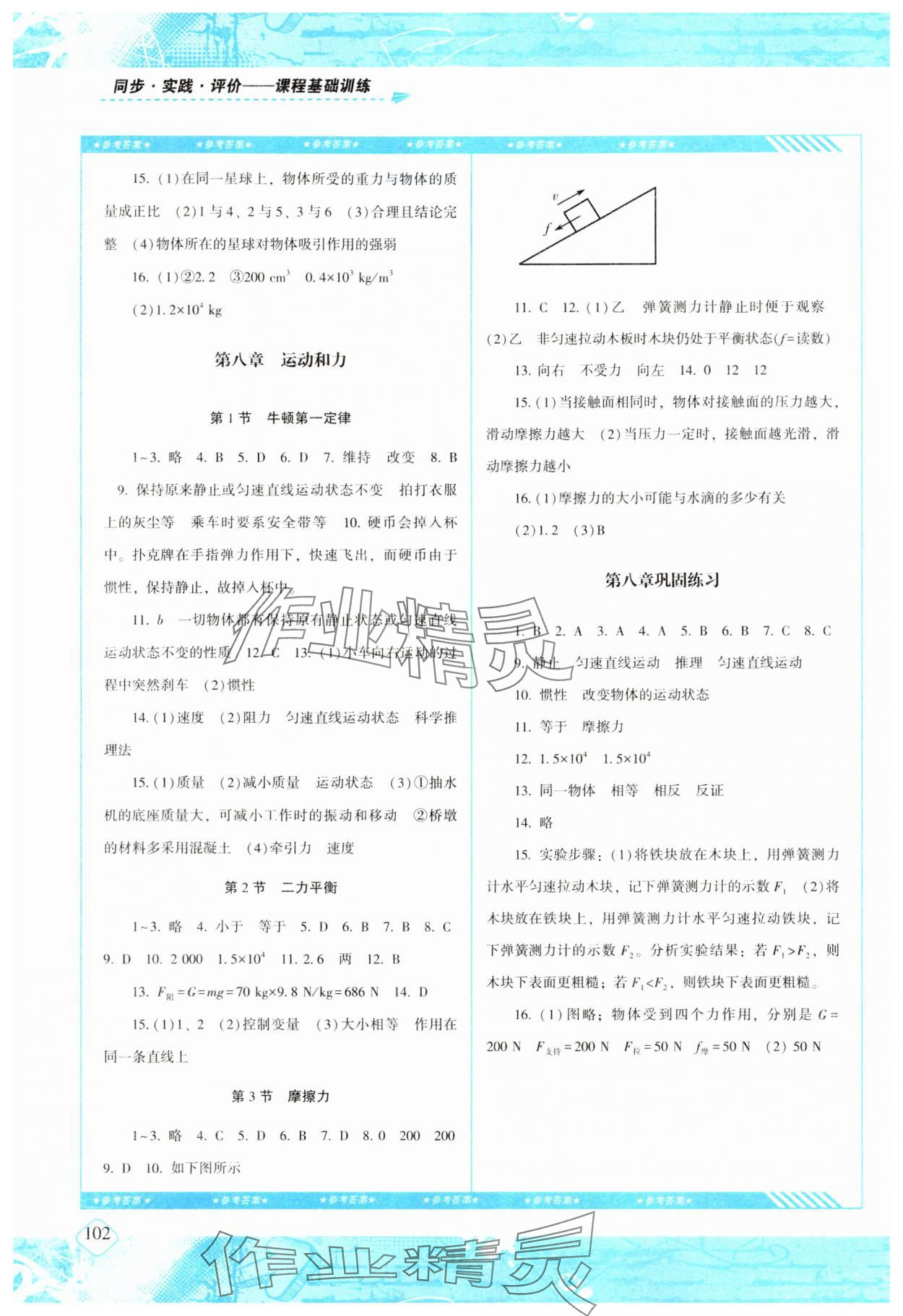 2024年同步實踐評價課程基礎(chǔ)訓(xùn)練八年級物理下冊人教版 第2頁