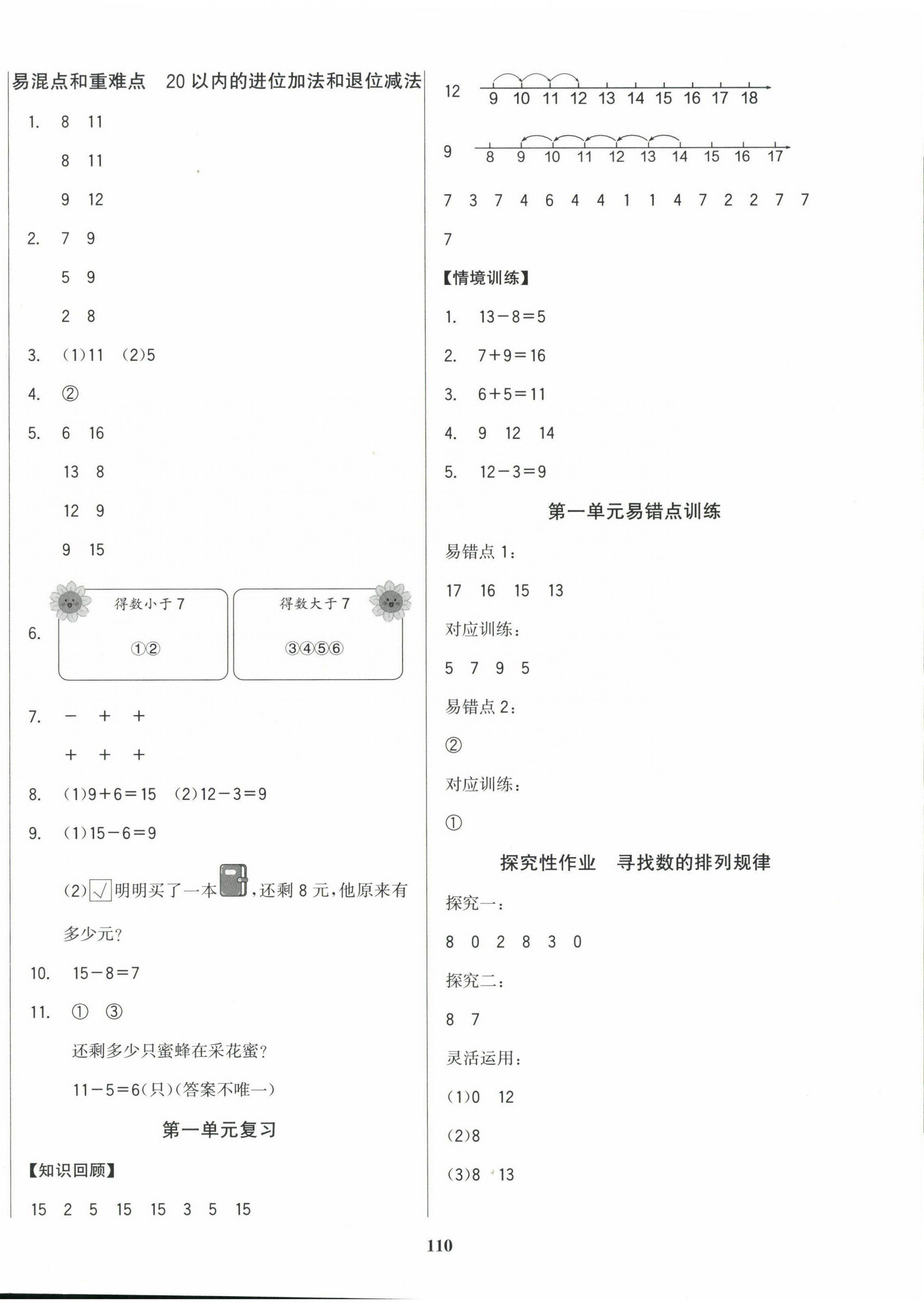 2025年学习辅导练习组合一年级数学下册苏教版贵州专版 参考答案第2页