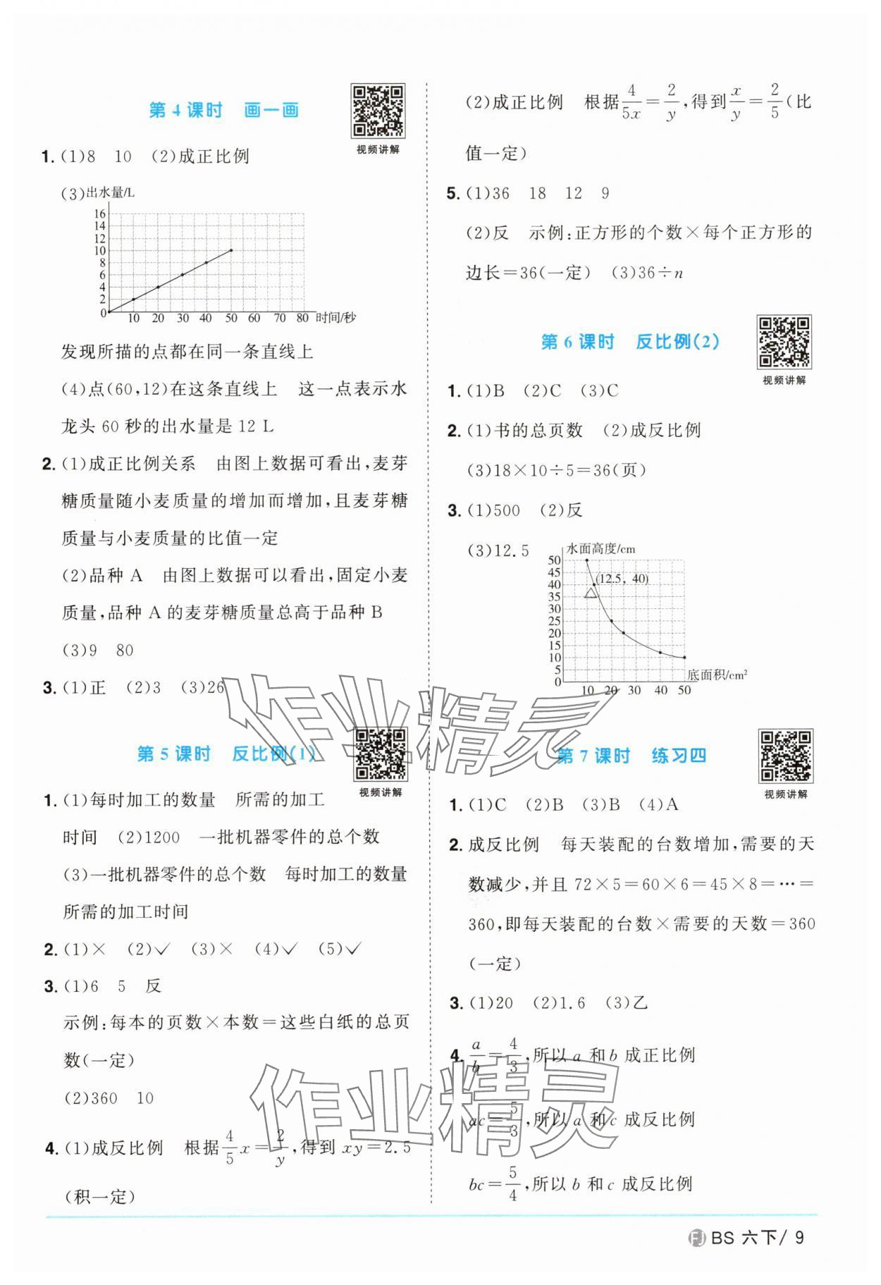 2025年阳光同学课时优化作业六年级数学下册北师大版福建专版&nbsp;第9页