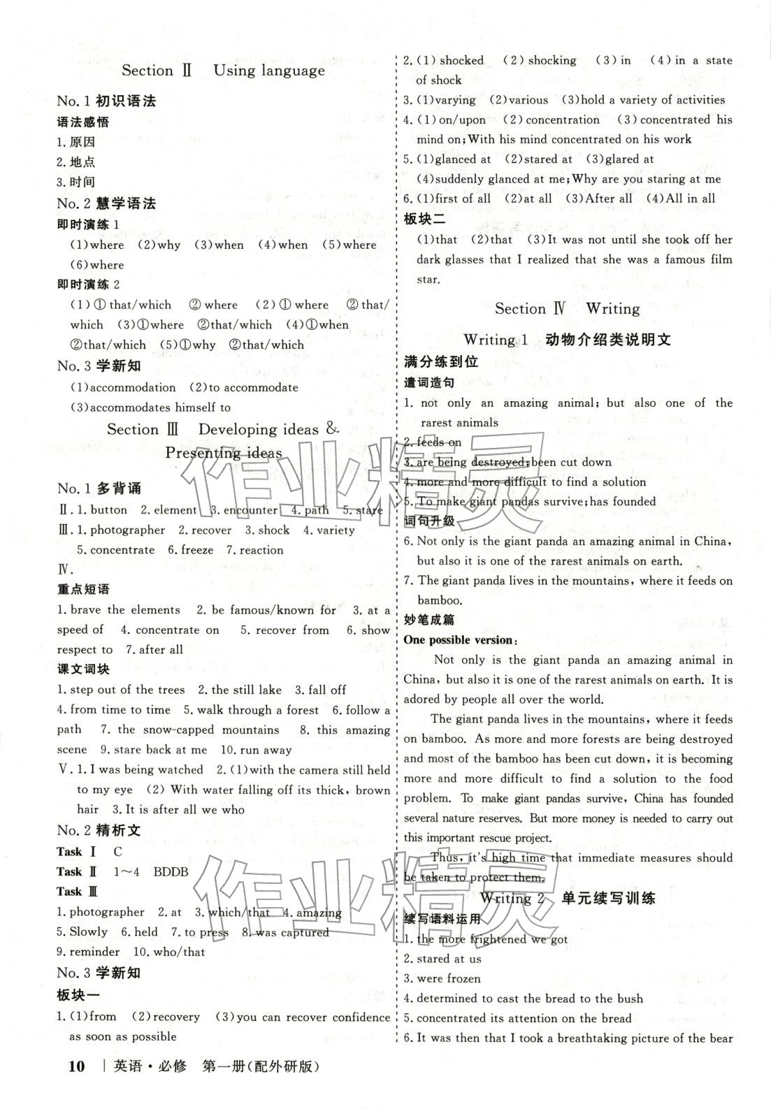 2025年高考領航高中同步核心輔導與測評高中英語必修第一冊外研版 第10頁