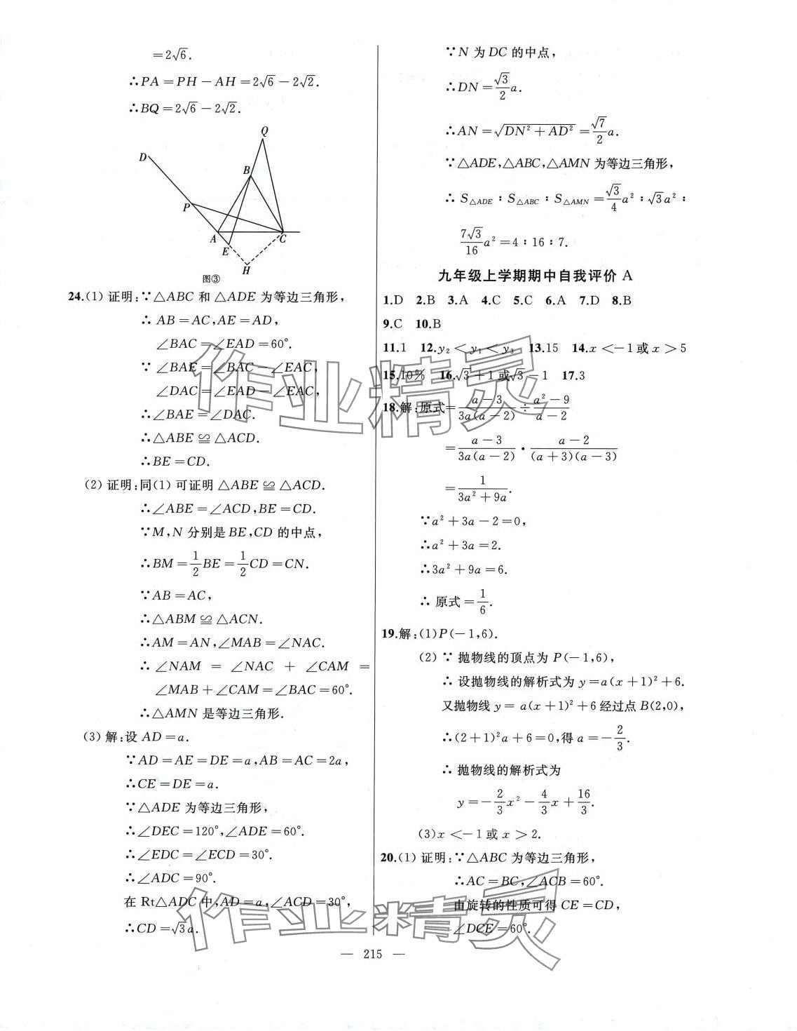 2023年誠成教育學(xué)業(yè)評(píng)價(jià)九年級(jí)數(shù)學(xué)全一冊人教版 第15頁