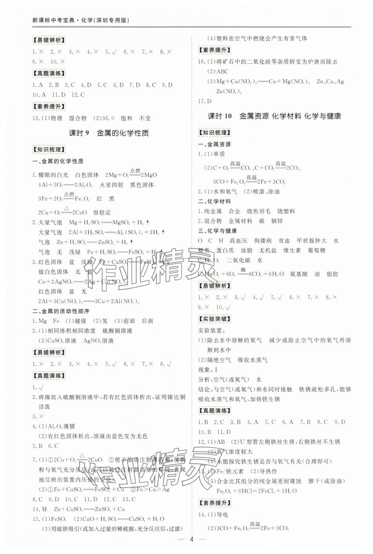 2025年新課標(biāo)中考寶典化學(xué)深圳專版&nbsp;第4頁