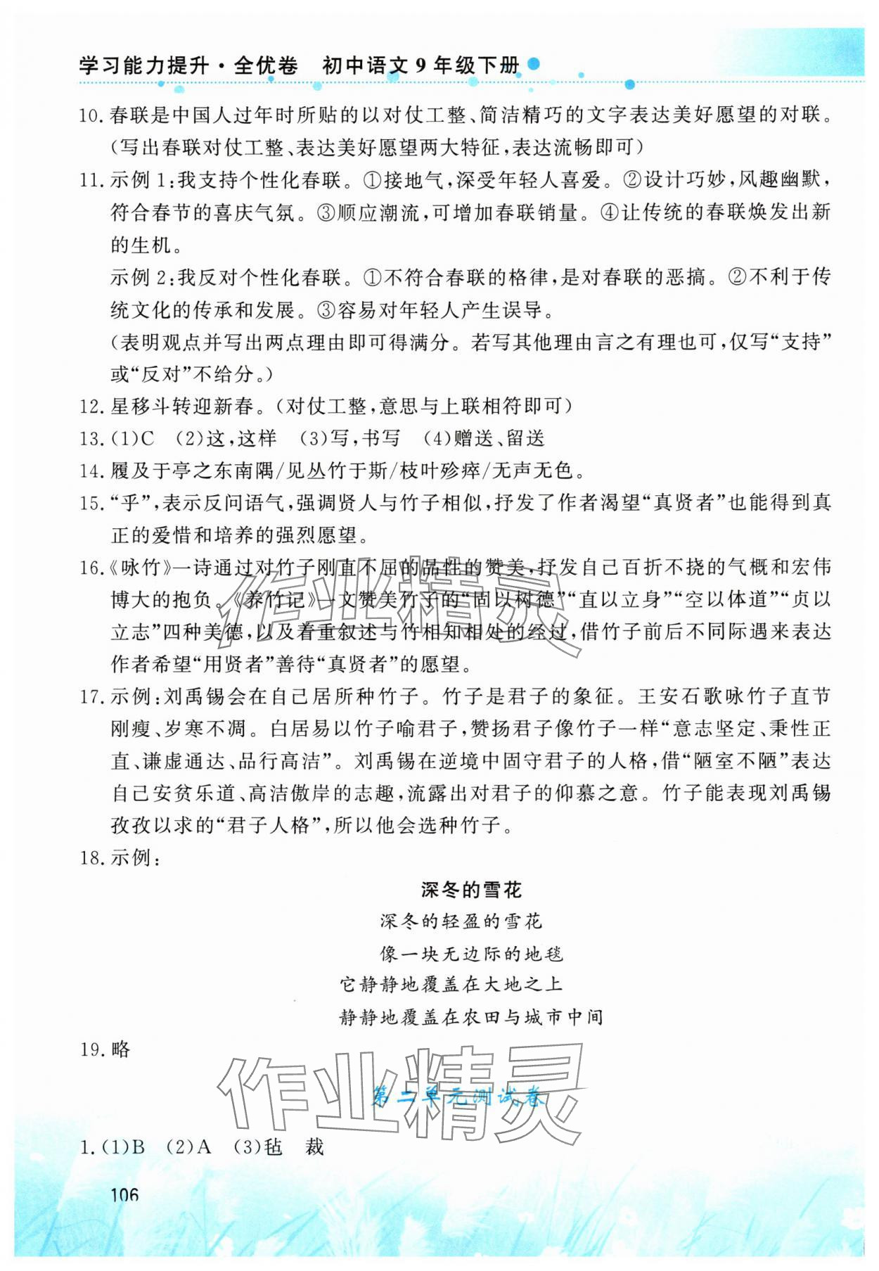 2025年學習能力提升全優卷九年級語文下冊人教版 第2頁