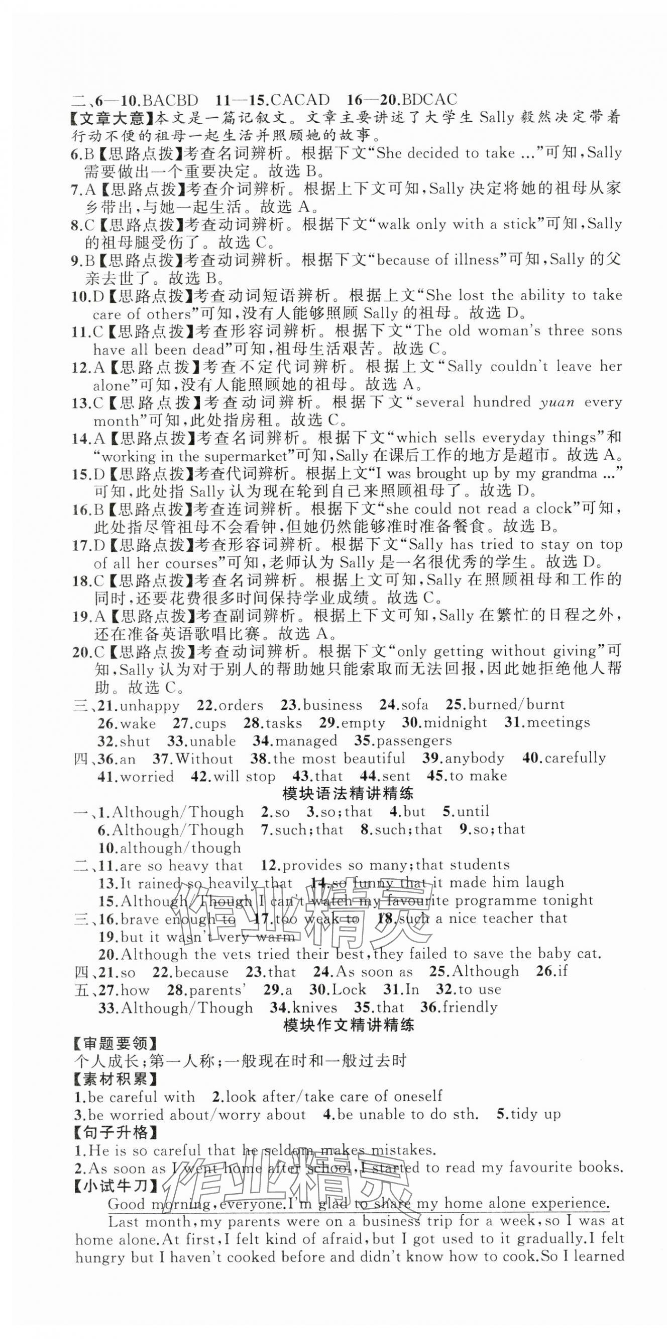 2025年名師面對面同步作業(yè)本九年級英語全一冊外研版浙江專版 第10頁