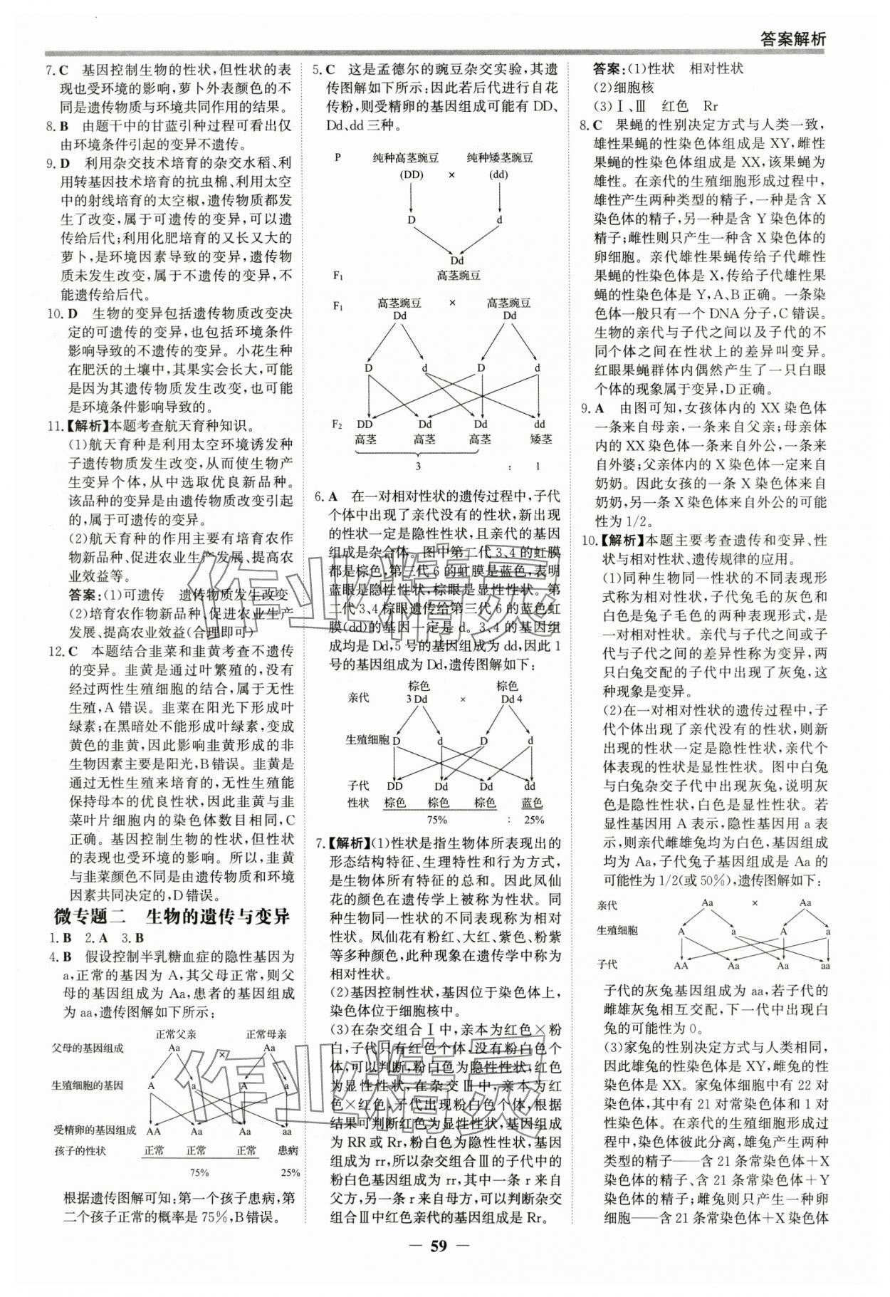 2025年世紀金榜百練百勝八年級生物下冊人教版 參考答案第6頁