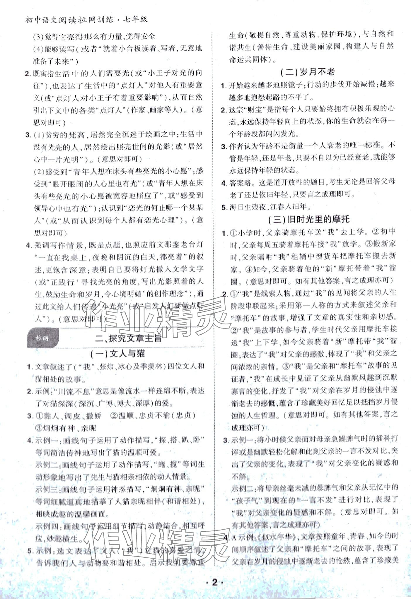 2024年語文閱讀拉網訓練七年級 第2頁