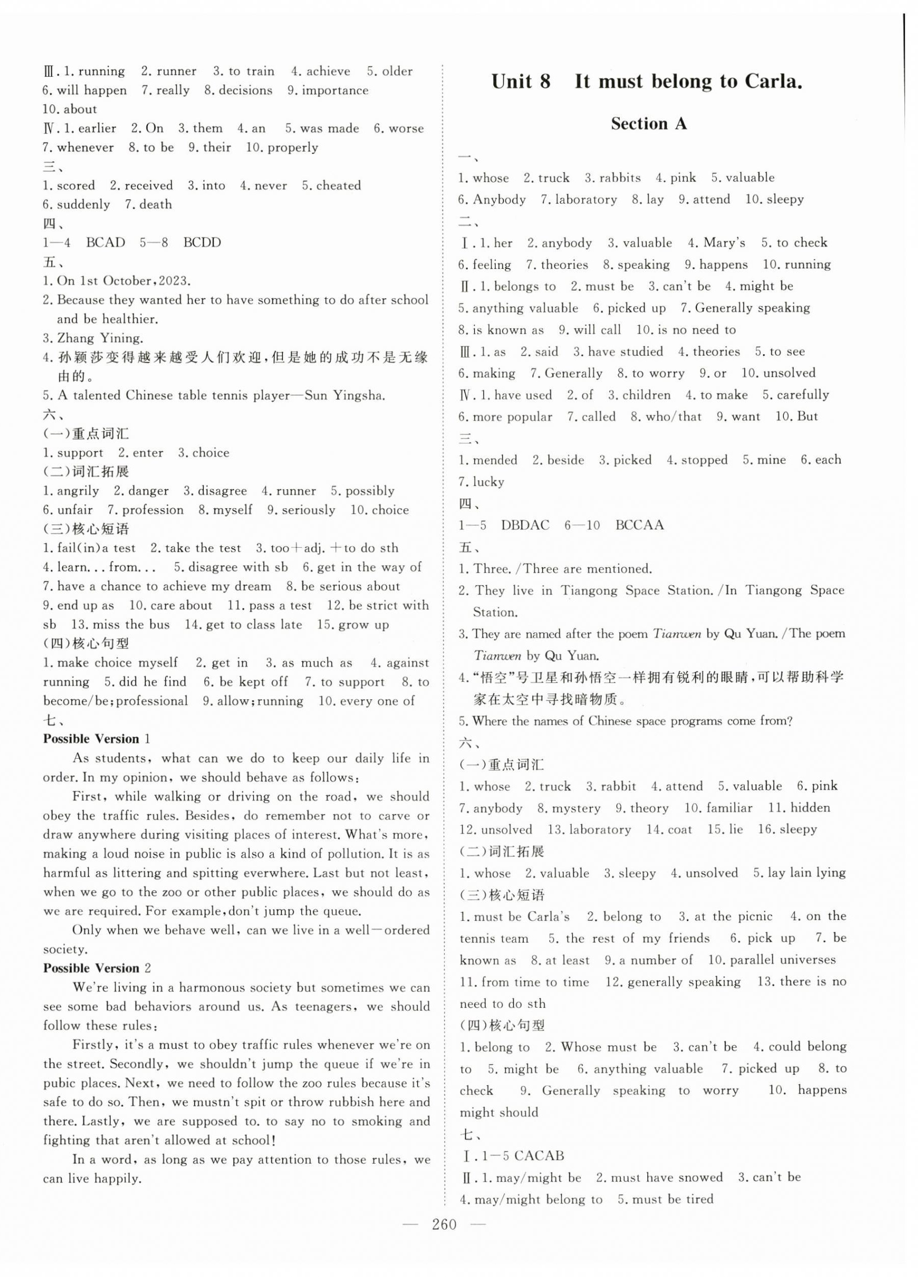 2024年練考風向標九年級英語全一冊人教版濟寧專版 參考答案第8頁