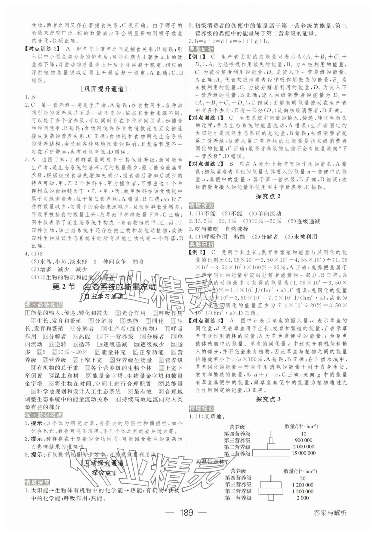 2025年綠色通道生物選擇性必修2 參考答案第8頁