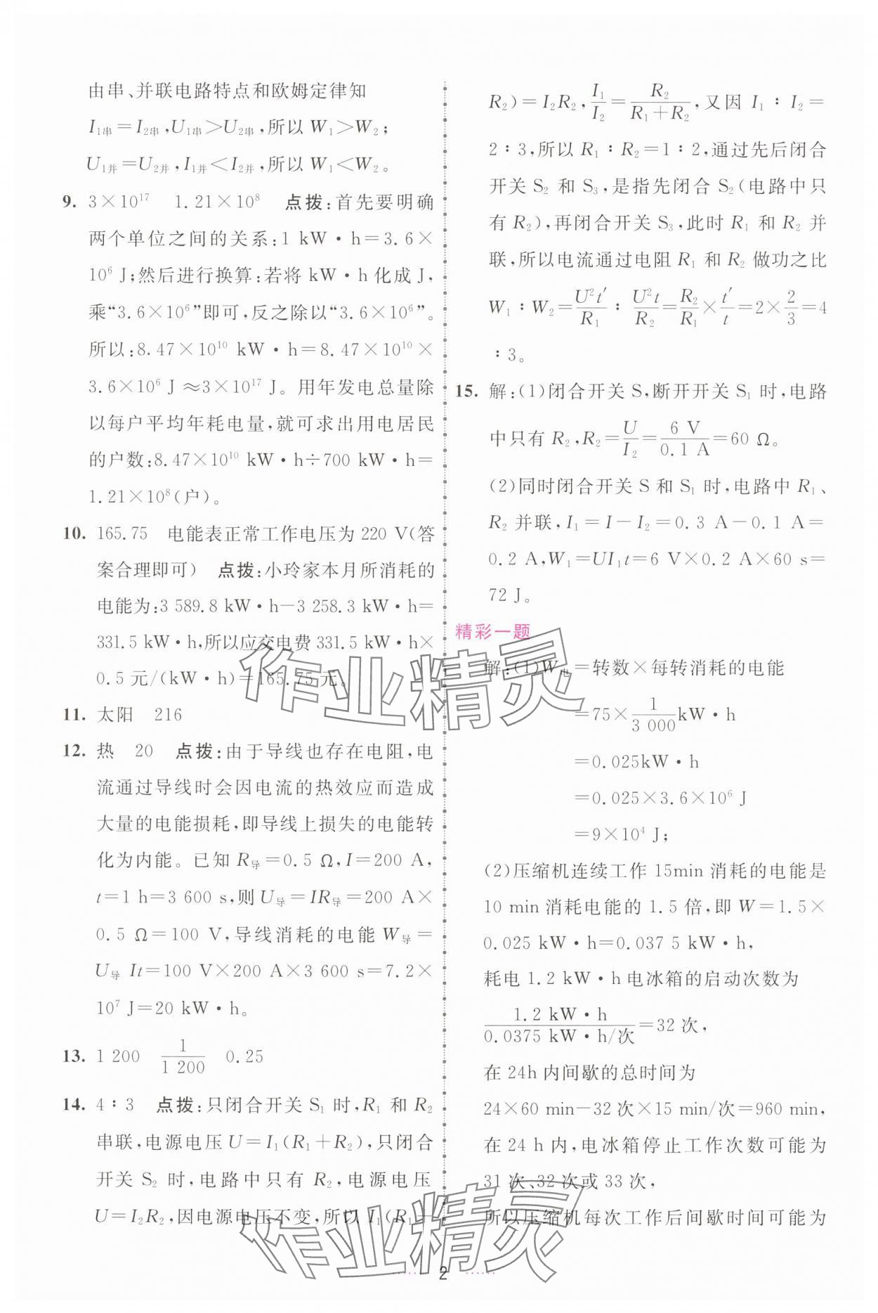2025年三维数字课堂九年级物理下册人教版 第2页