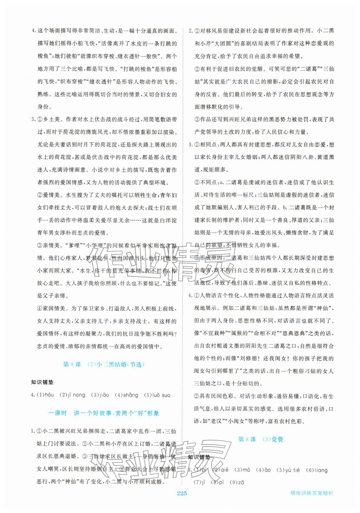 2025年步步高精準(zhǔn)講練高中語文選擇性必修中冊(cè)人教版&nbsp;參考答案第12頁