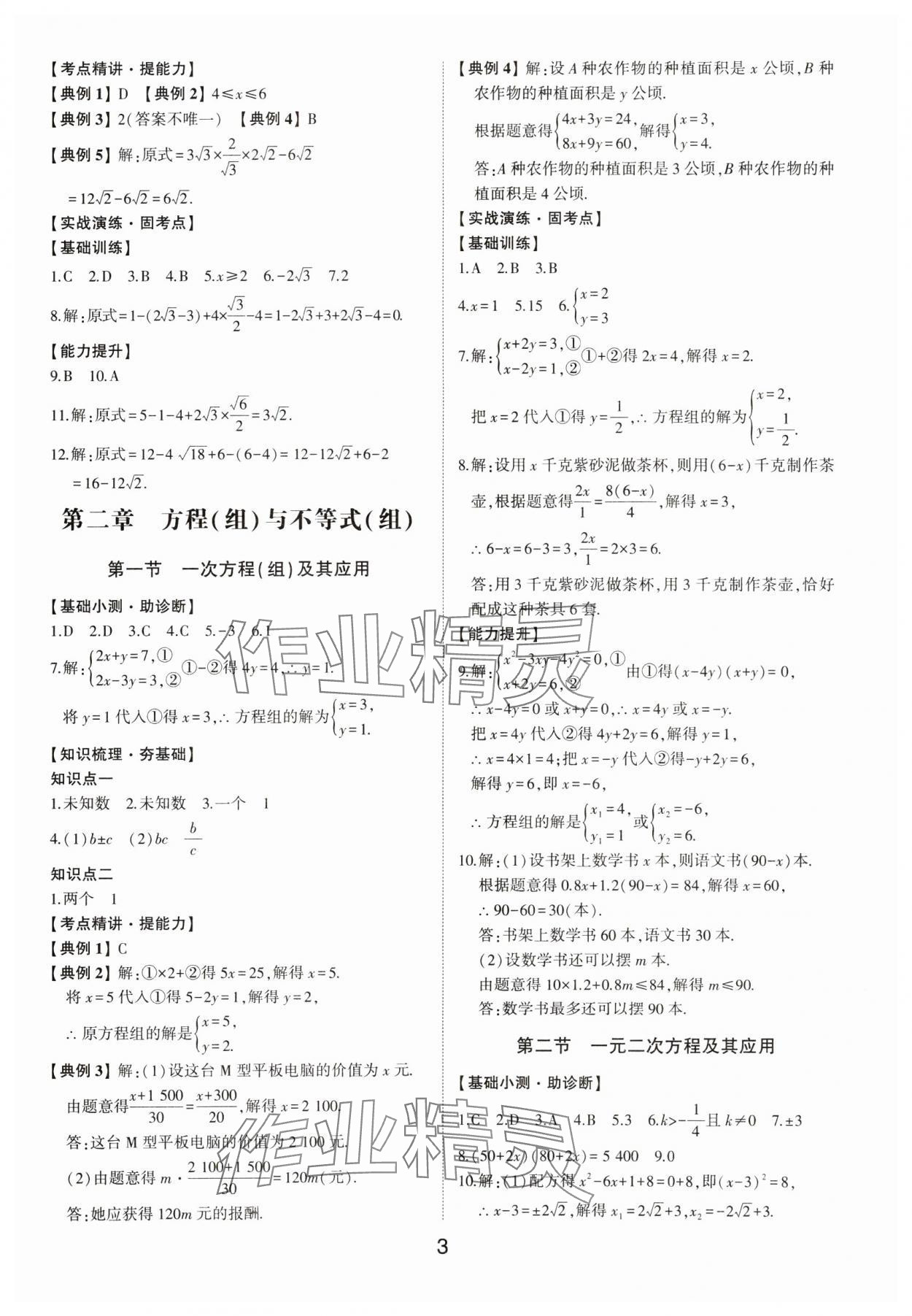 2025年初中總復(fù)習(xí)手冊山東科學(xué)技術(shù)出版社數(shù)學(xué)中考人教版 第3頁