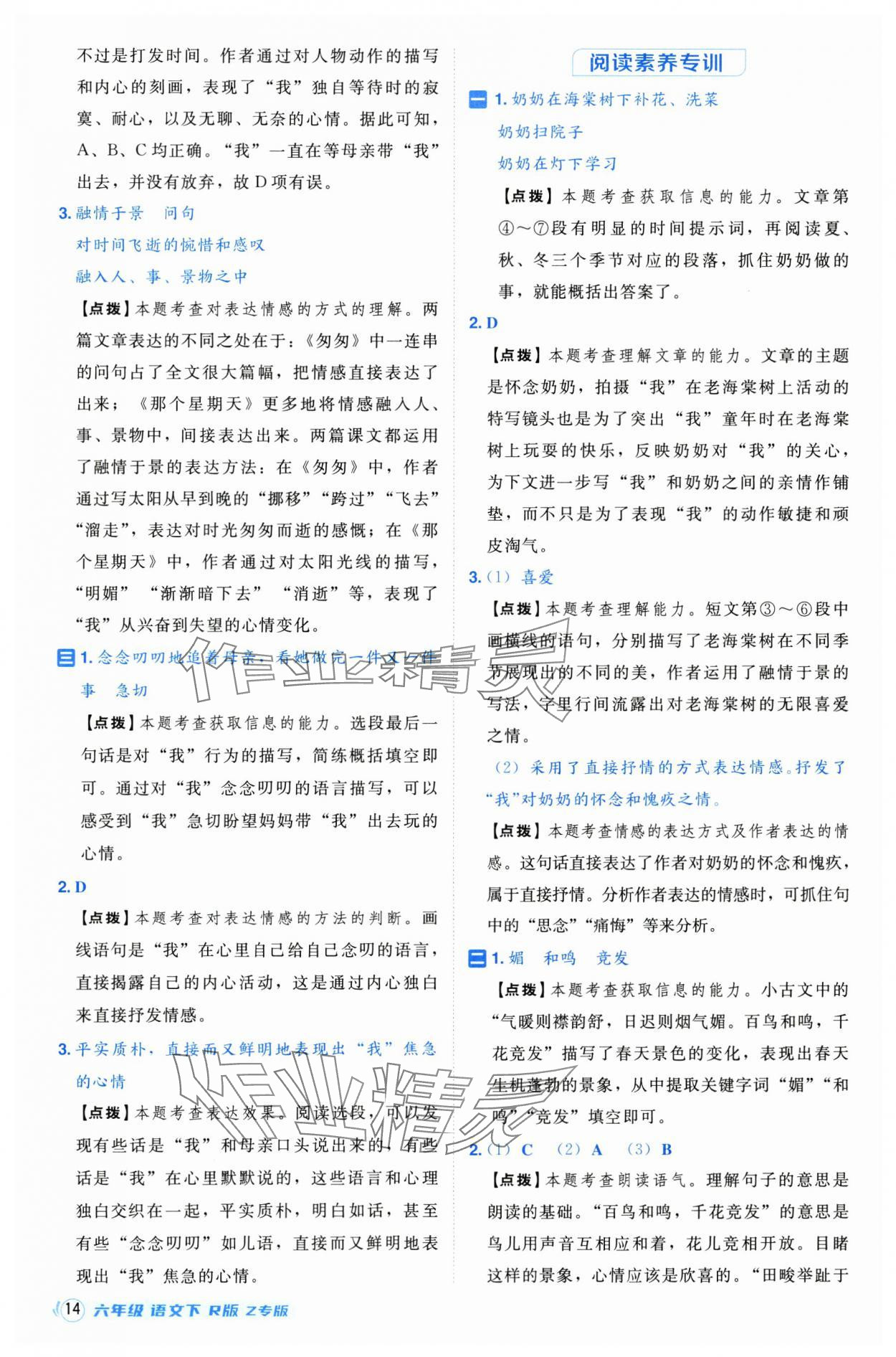 2025年綜合應(yīng)用創(chuàng)新題典中點(diǎn)六年級(jí)語(yǔ)文下冊(cè)人教版浙江專(zhuān)版 第14頁(yè)