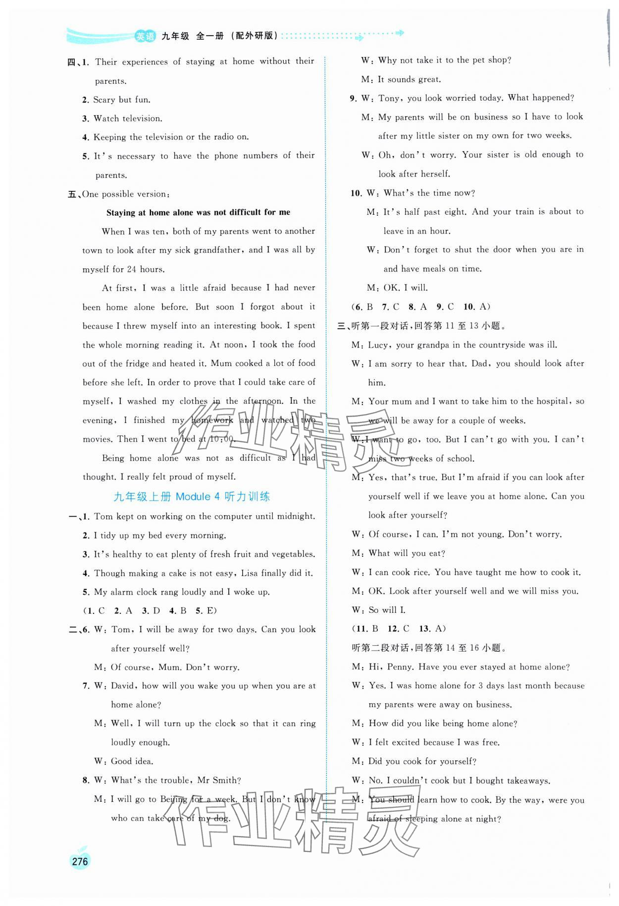 2025年新课程学习与测评同步学习九年级英语全一册外研版 参考答案第7页