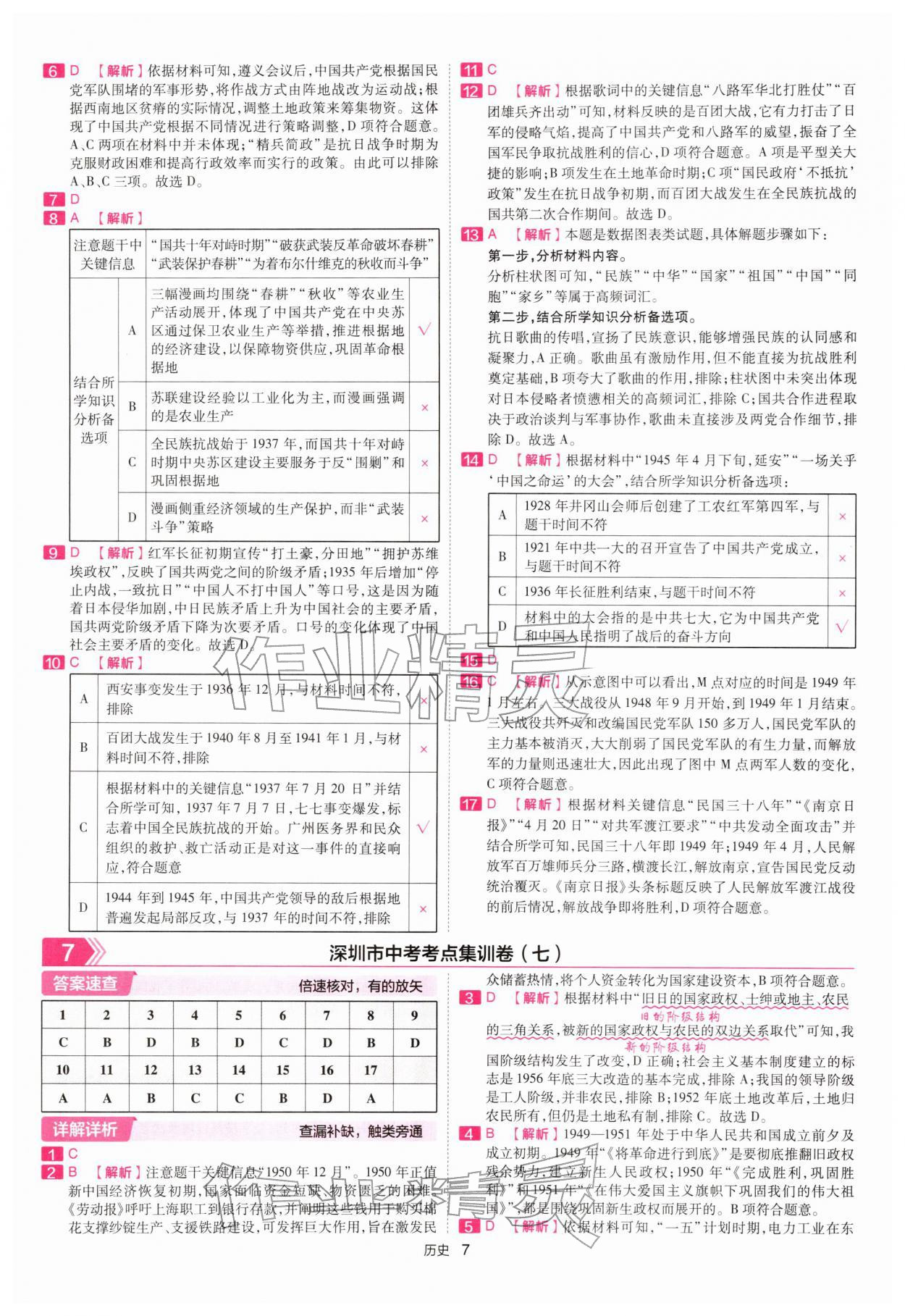 2026年金考卷45套汇编历史深圳专版&nbsp;第7页