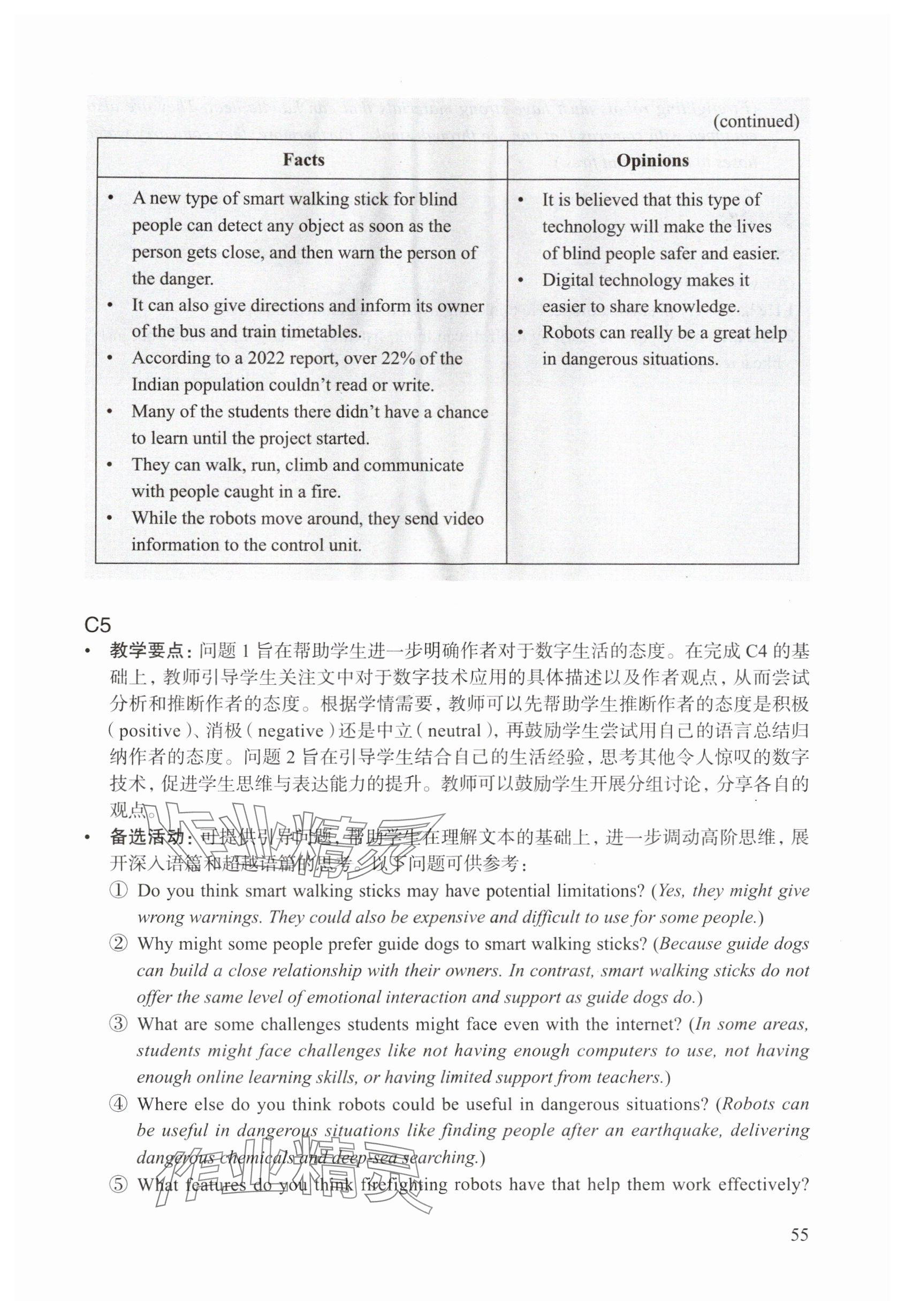 2025年教材课本八年级英语上册沪教版54制&nbsp;参考答案第55页