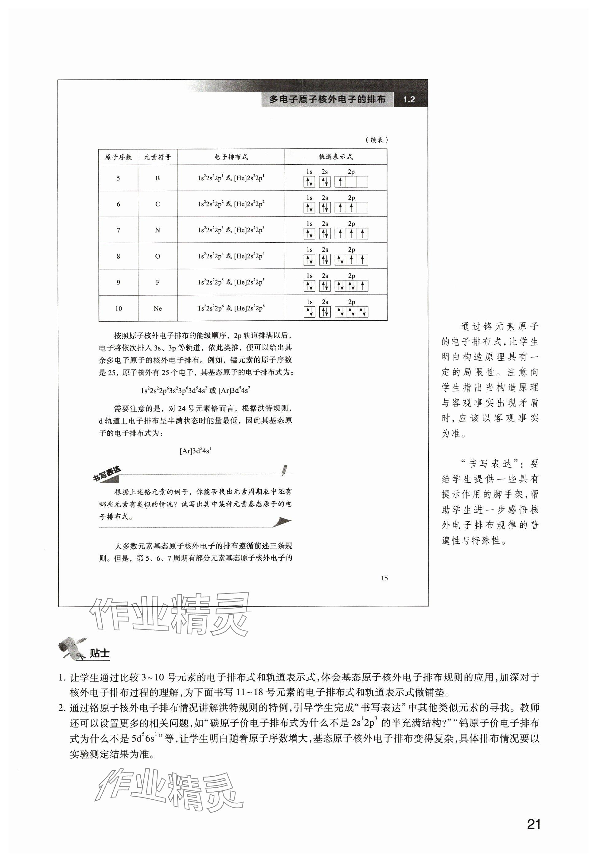 2024年教材課本高中化學(xué)選擇性必修2滬教版 參考答案第21頁(yè)