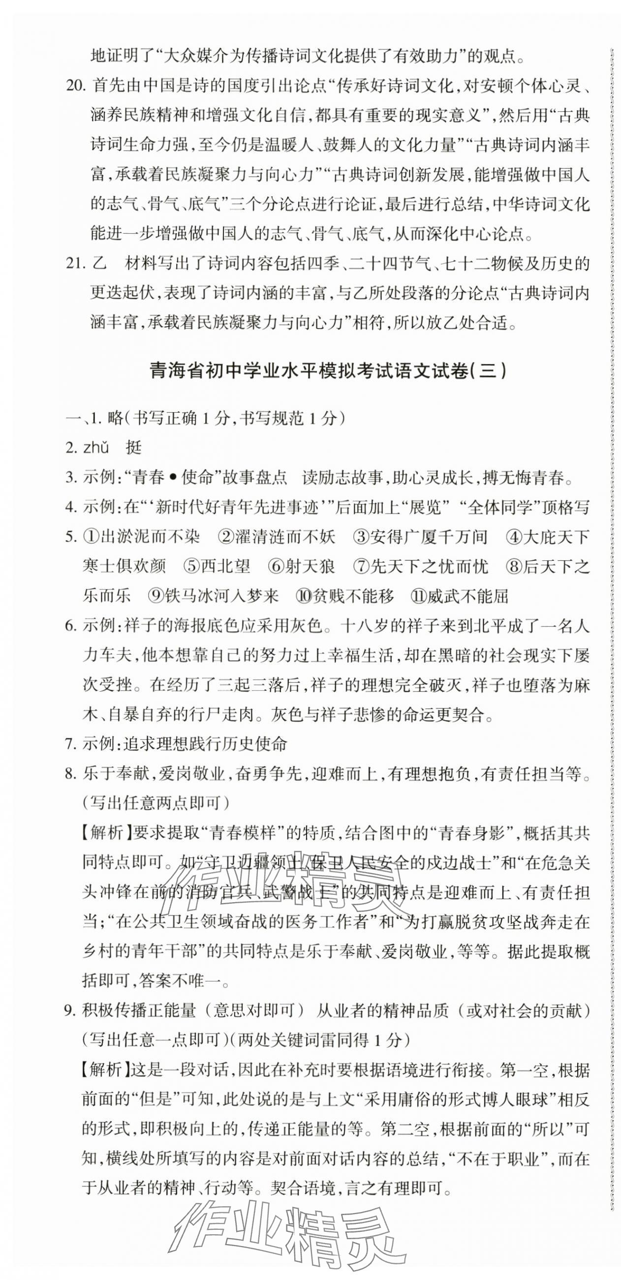 2024年青海省初中學業水平考試模擬試卷語文 第4頁