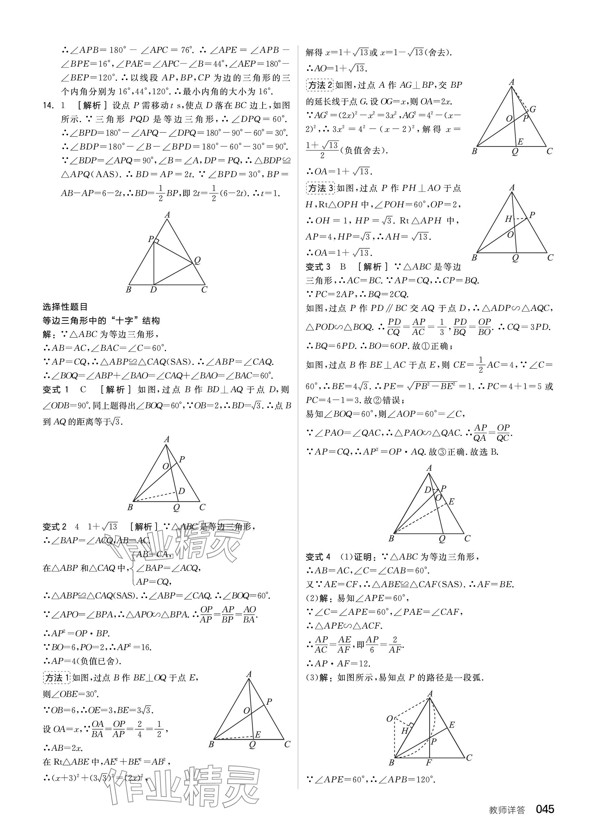 2024年全品中考復(fù)習(xí)方案數(shù)學(xué)聽(tīng)課手冊(cè)蘇科版 參考答案第45頁(yè)