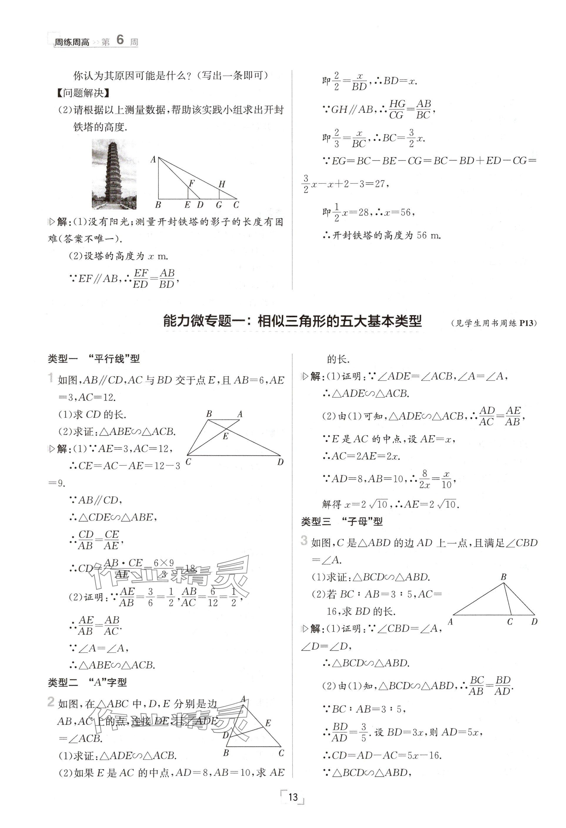 2024年日清周練九年級(jí)數(shù)學(xué)全一冊(cè)華師大版 參考答案第26頁(yè)