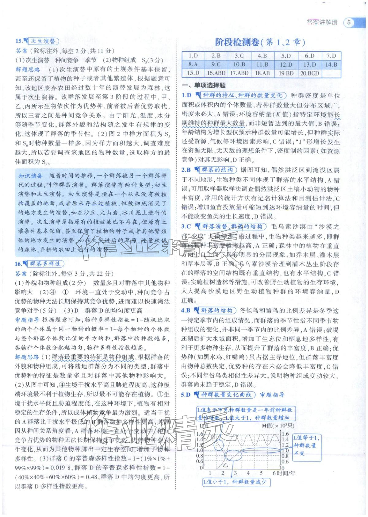 2025年53高中全优卷高中生物选择性必修第二册第三册人教版 第5页