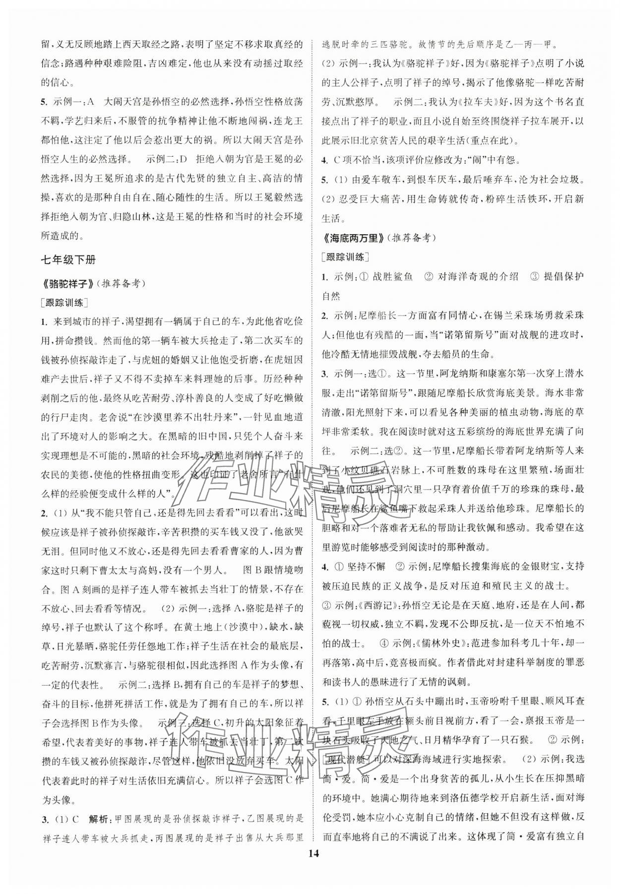 2024年通城1典中考復習方略語文蘇州專版 參考答案第13頁