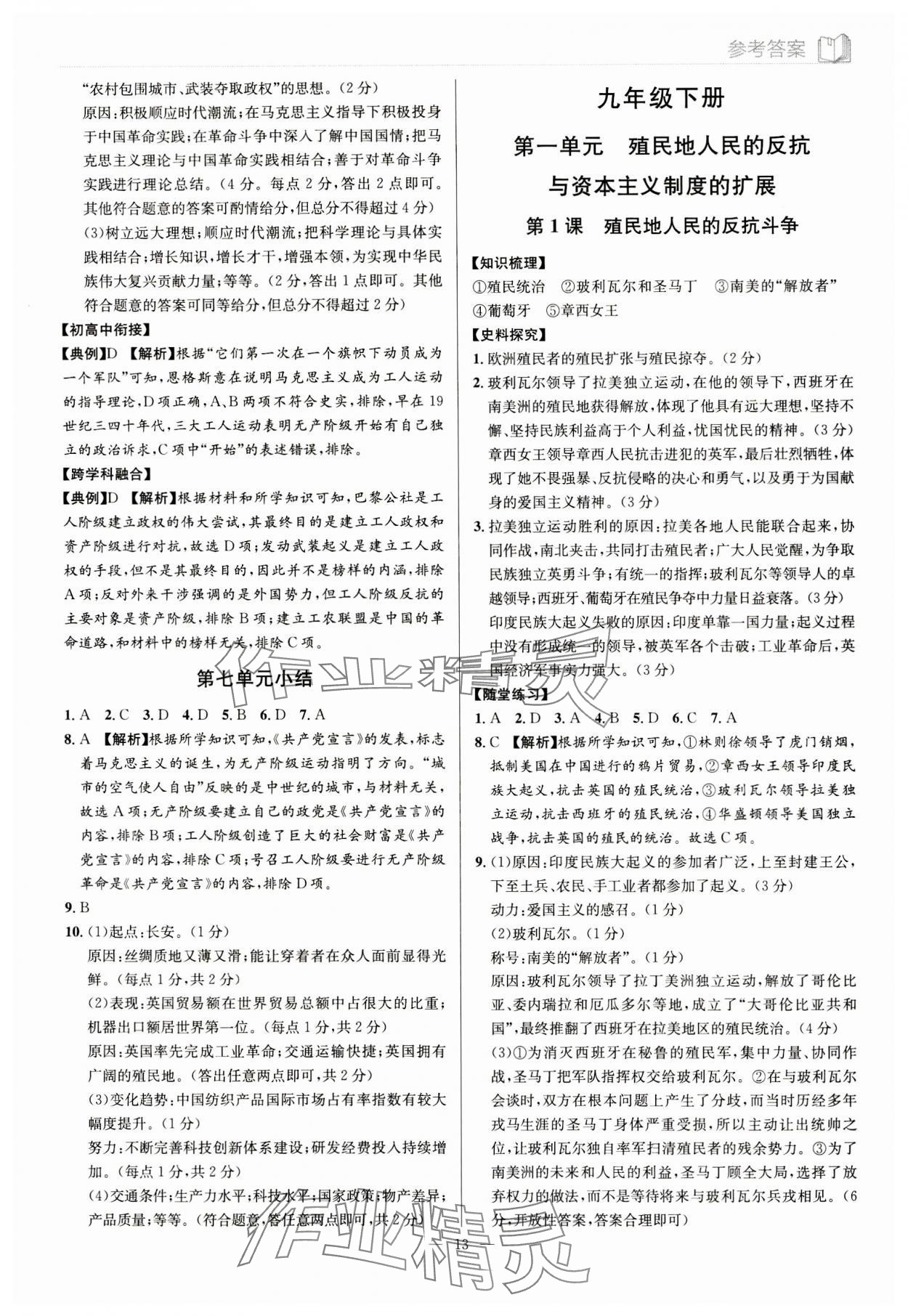 2023年廣東名師講練通九年級歷史全一冊人教版深圳專版 第13頁