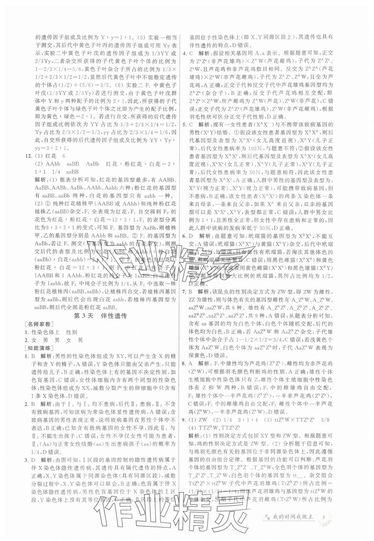 2025年最高考假期作業(yè)高一生物 第3頁