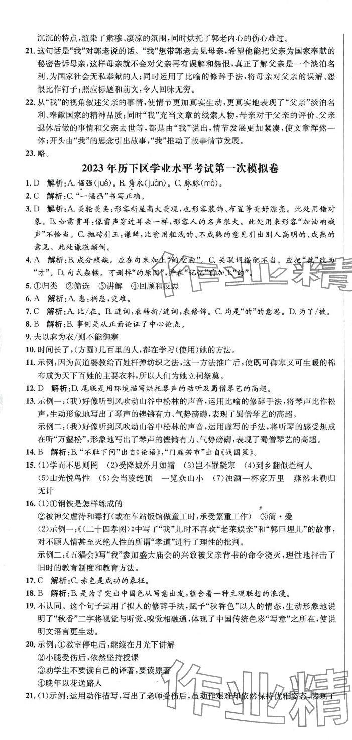 2024年阶梯图书初中学业水平考试语文中考&nbsp;第10页