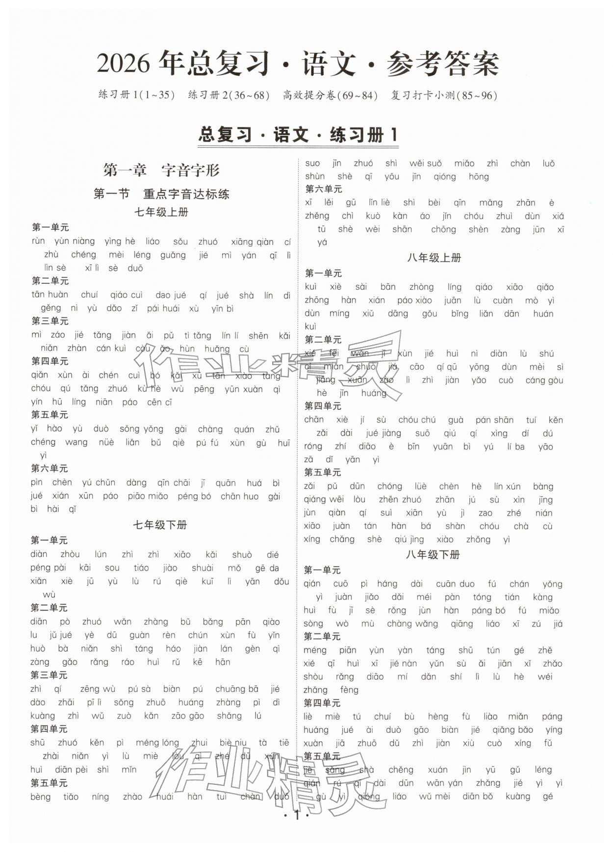 2026年语文总复习深圳专版&nbsp;第1页