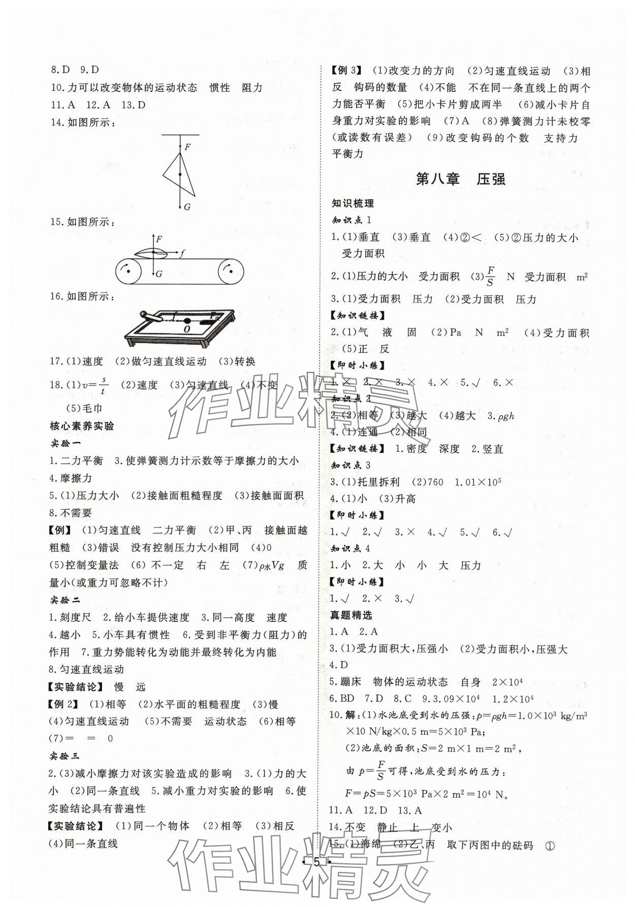 2024年湖北新中考備考與指導(dǎo)物理 參考答案第5頁