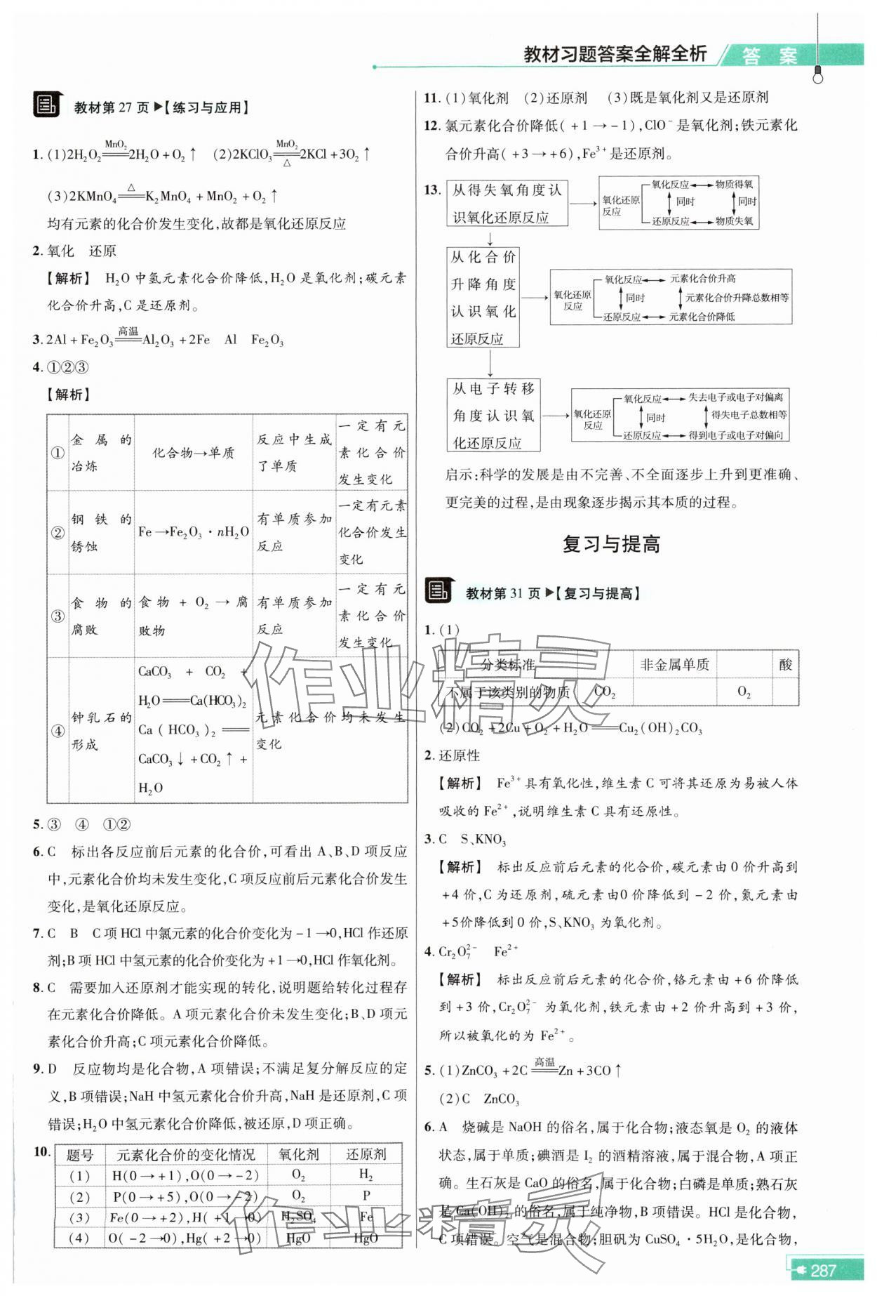 2023年教材课本高中化学必修第一册人教版 参考答案第3页